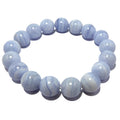 Blue Lace Agate Bracelet Natural Gemstone Beads Soothing Calm