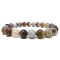 Bracelet en agate du Botswana Perles de pierre baguées Motifs de vie