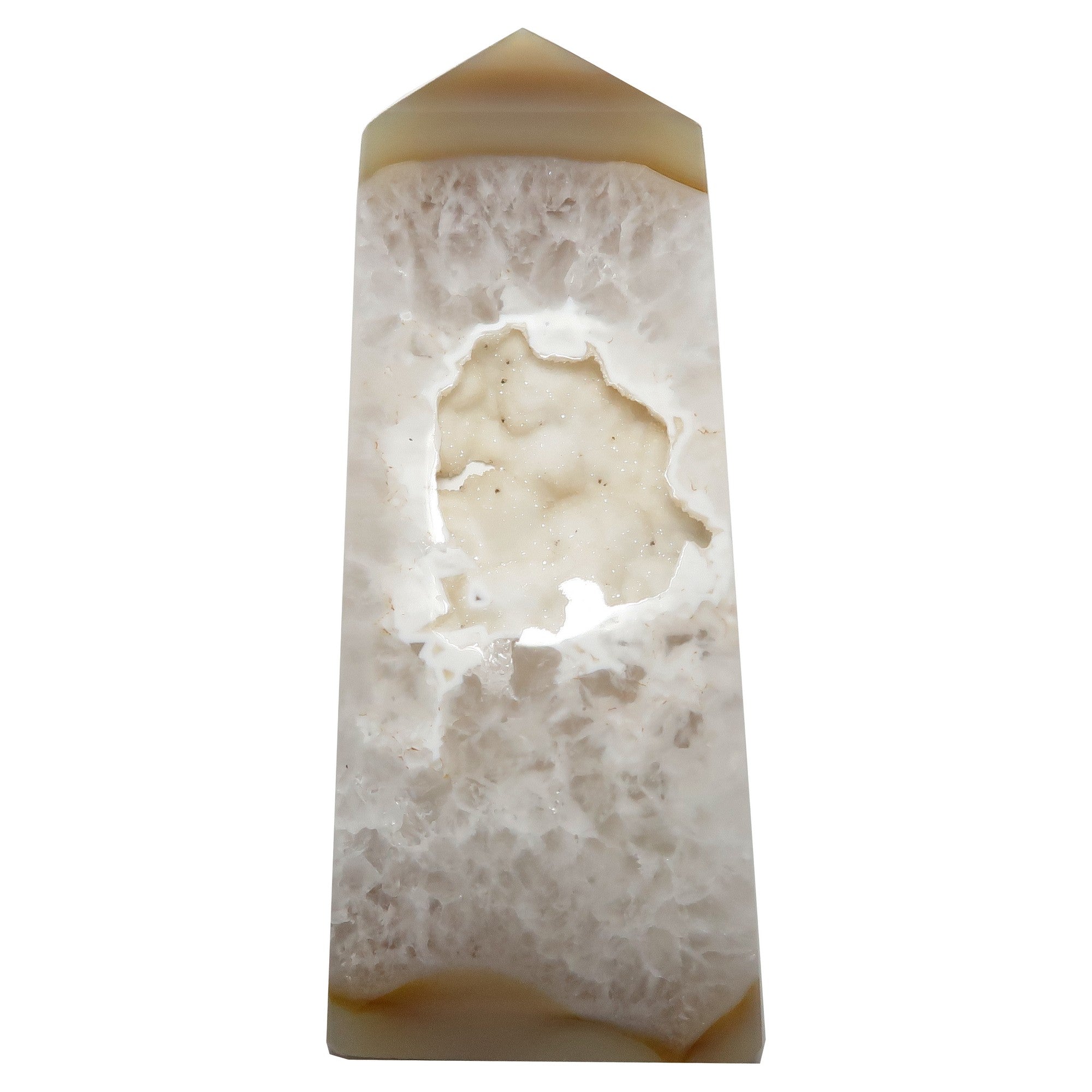 Agate Dentelle Chargeur Druzy Quartz Tour Pointe Merveilleuse 7 Pouces