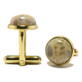 Crazy Lace Agate Cufflinks Yellow Wild Gold