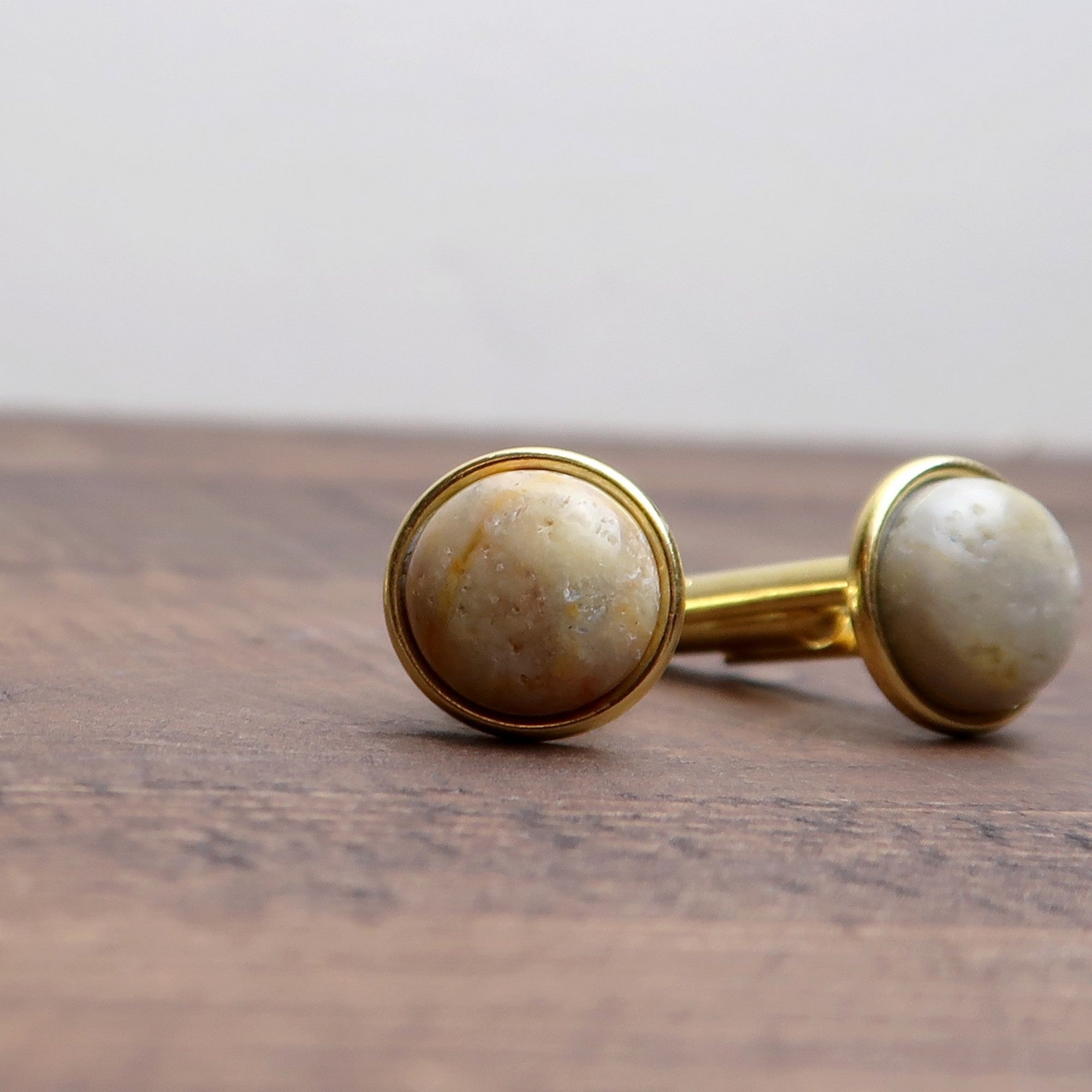 Crazy Lace Agate Cufflinks Yellow Wild Gold