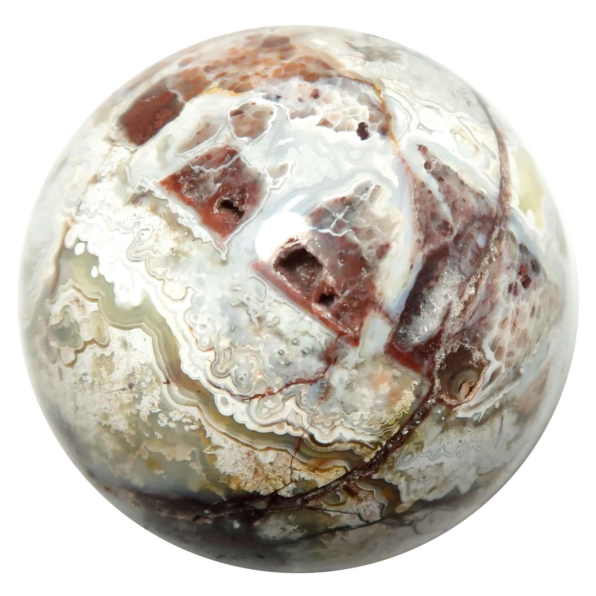 Crazy Lace Agate Sphere Wild Destiny Seeker Crystal Ball
