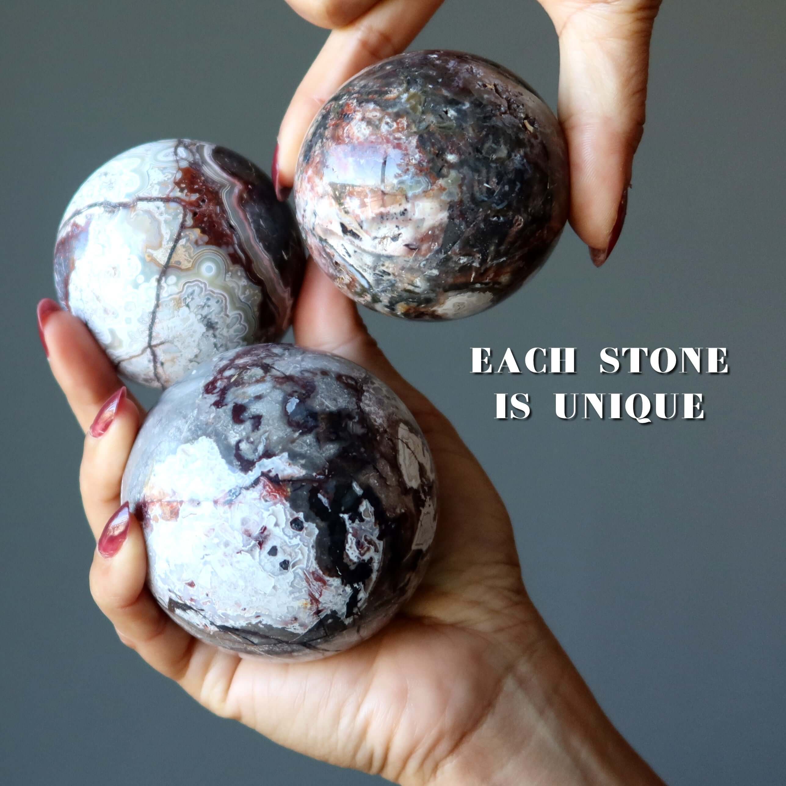 Crazy Lace Agate Sphere Wild Destiny Seeker Crystal Ball