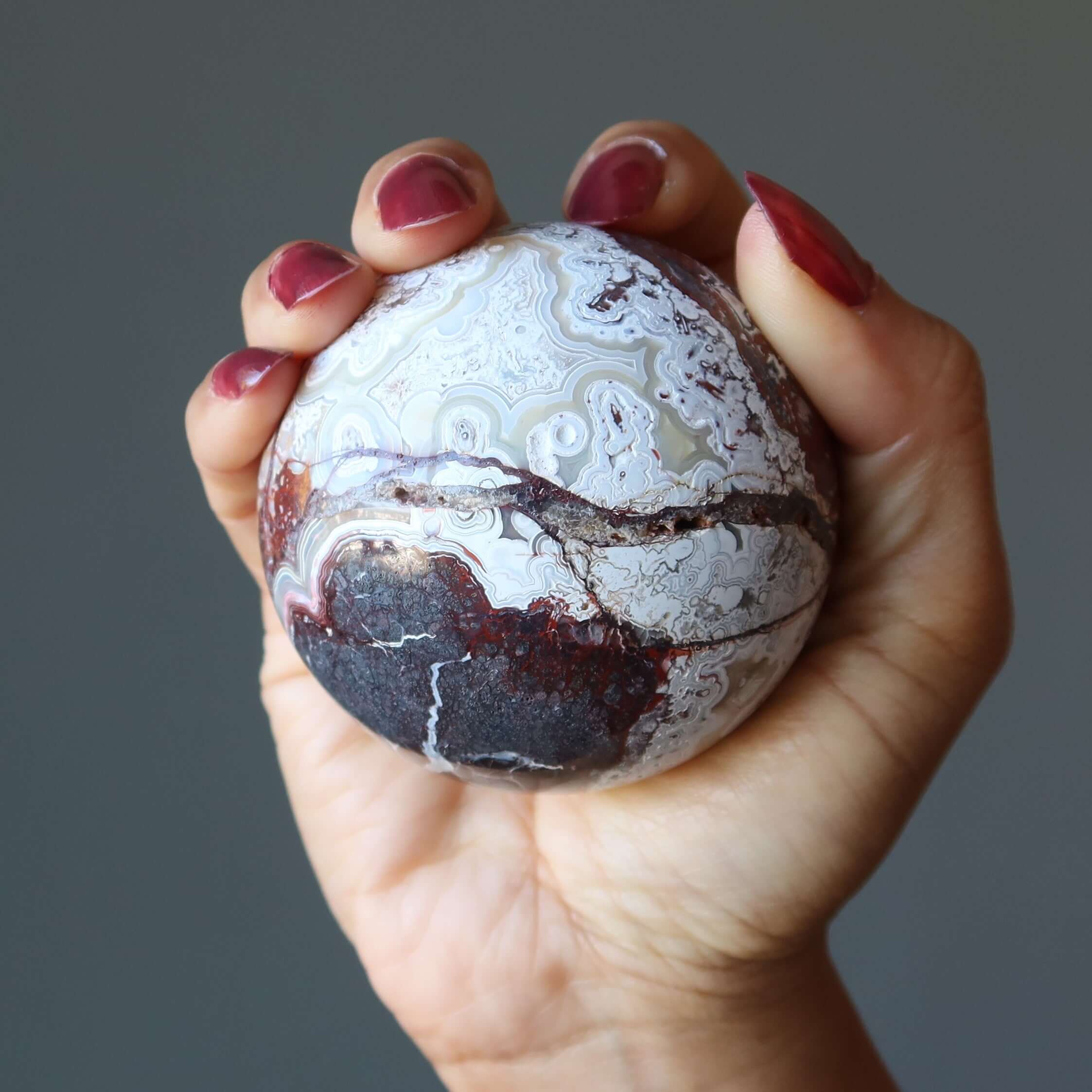 Crazy Lace Agate Sphere Wild Destiny Seeker Crystal Ball