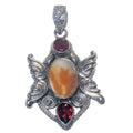 Pendentif Agate Dendritique Envole-toi plus haut Grenat Argent Sterling