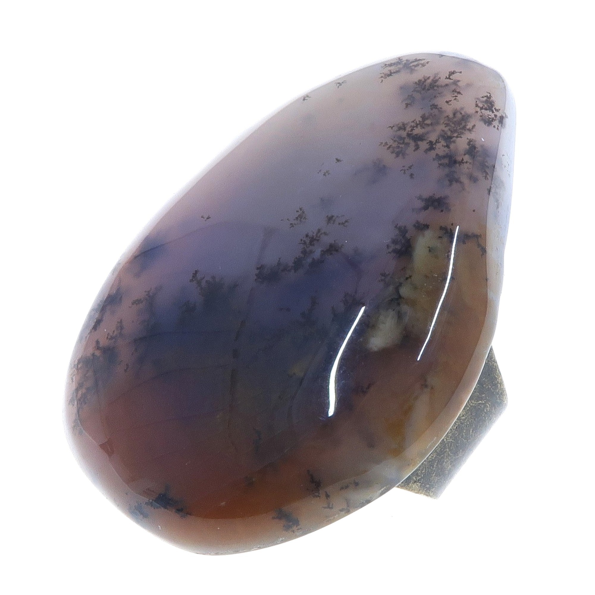 Dendritic Agate Ring Sea Antiqued Bronze Adjustable