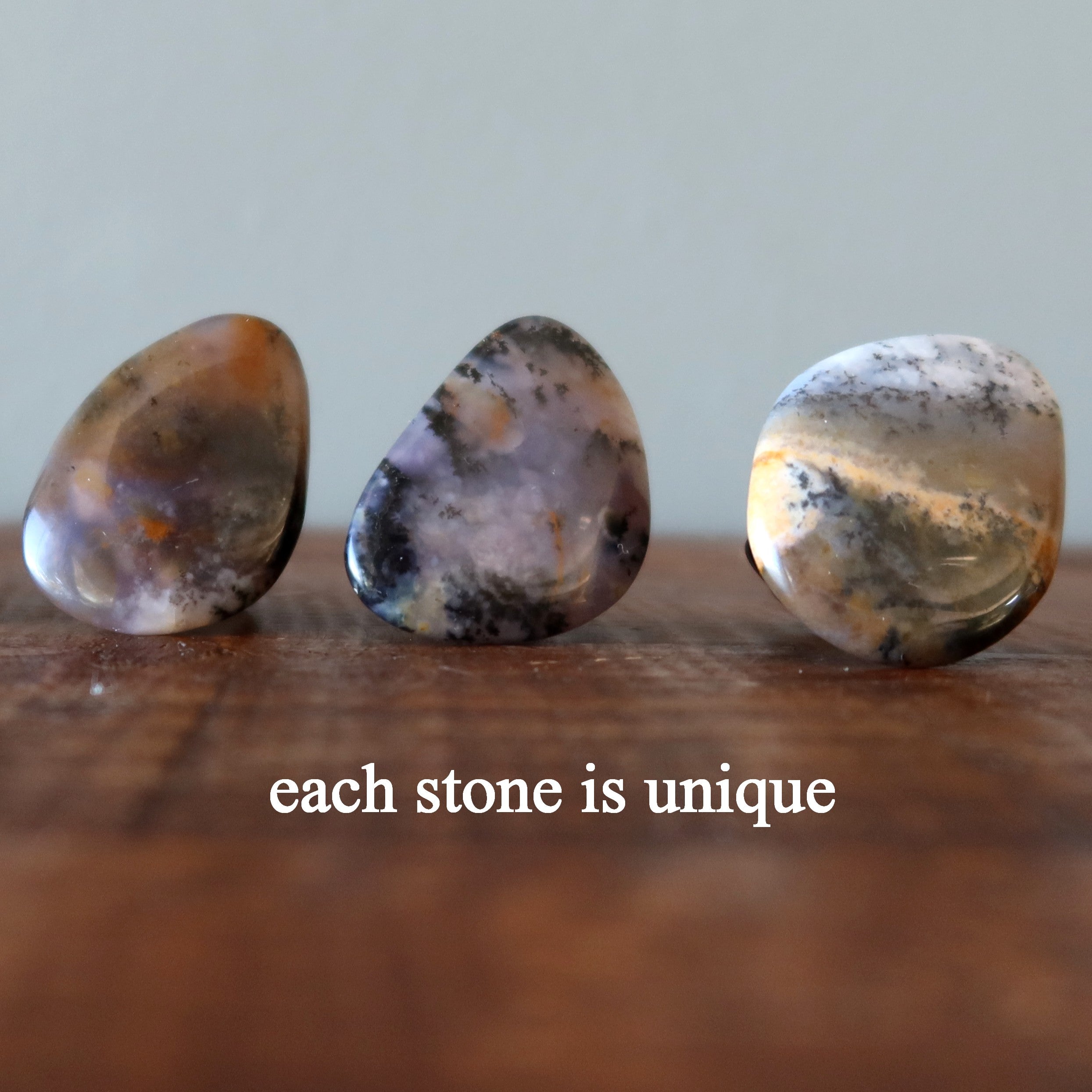 Dendritic Agate Ring Sea Antiqued Bronze Adjustable