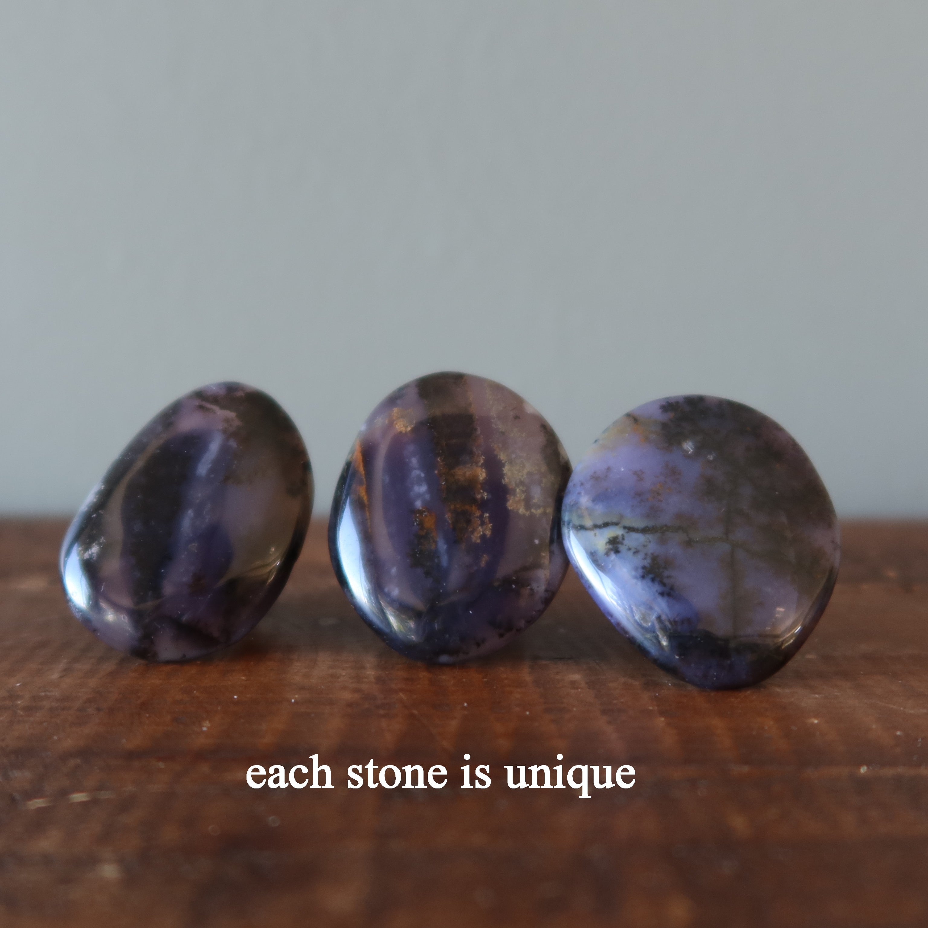 Dendritic Agate Ring Deep Purple Bronze Adjustable