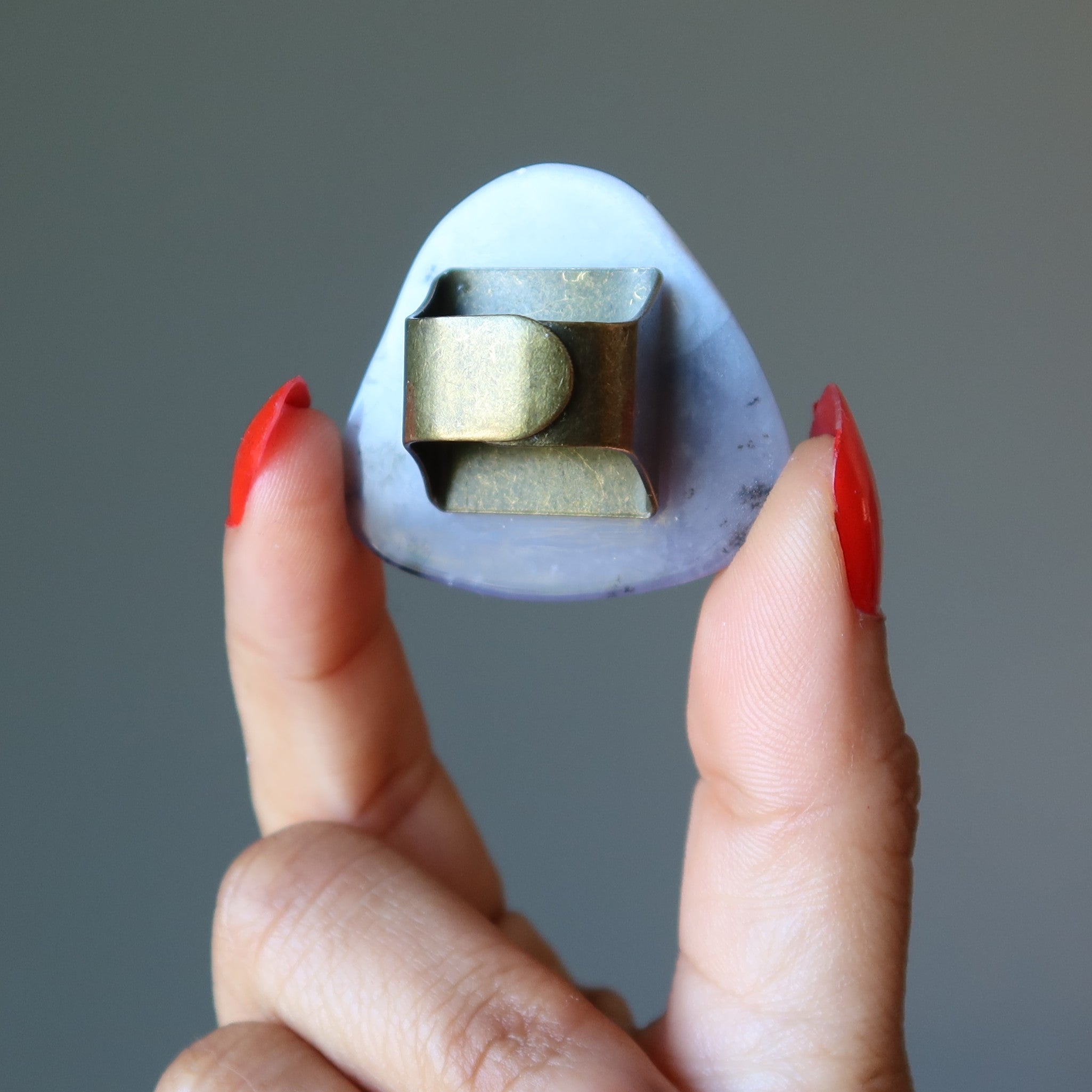 Bague en agate dendritique Héroïna vieillie bronze réglable