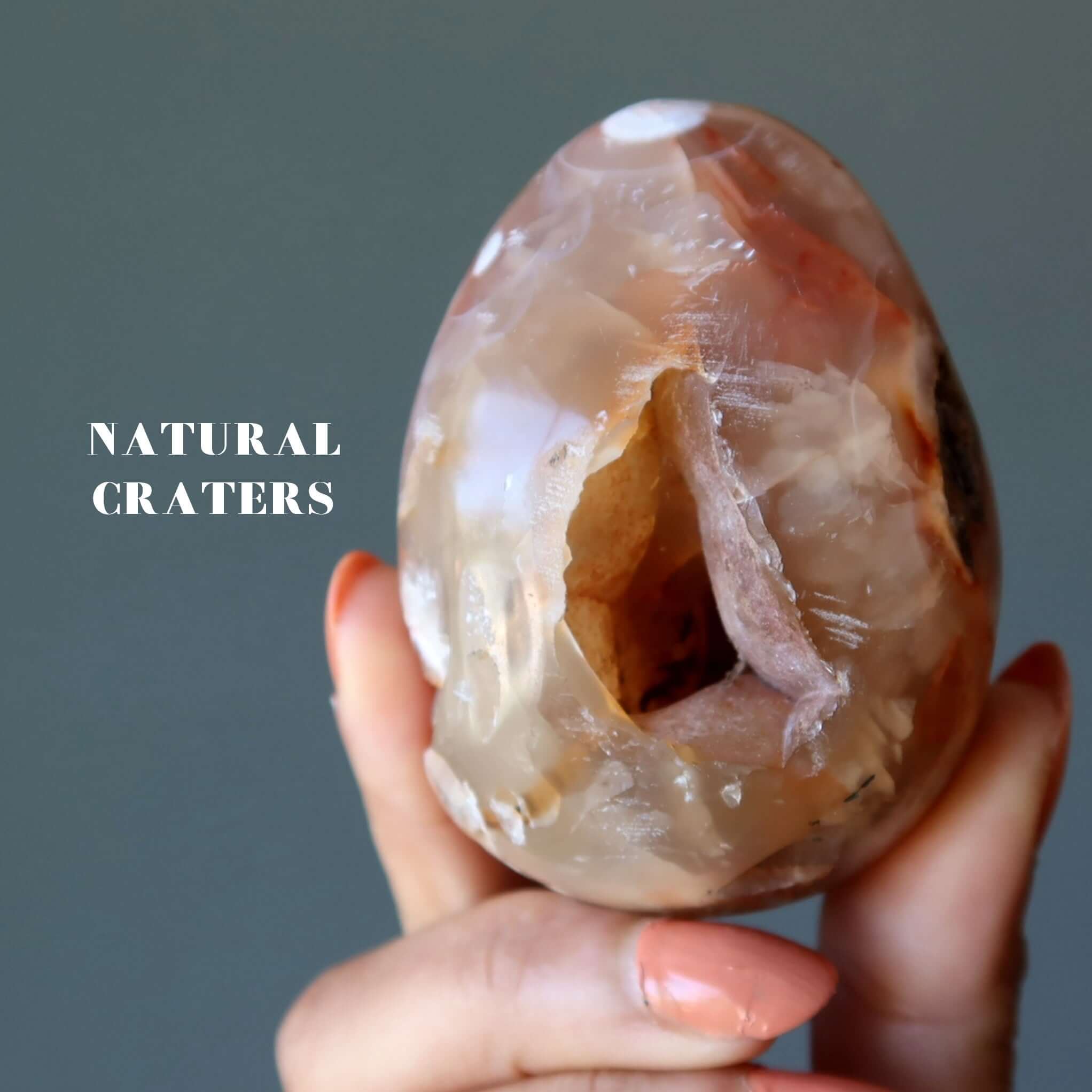Flower Agate Egg Chalcedony Birds 'n Bees Spring Love Crystal