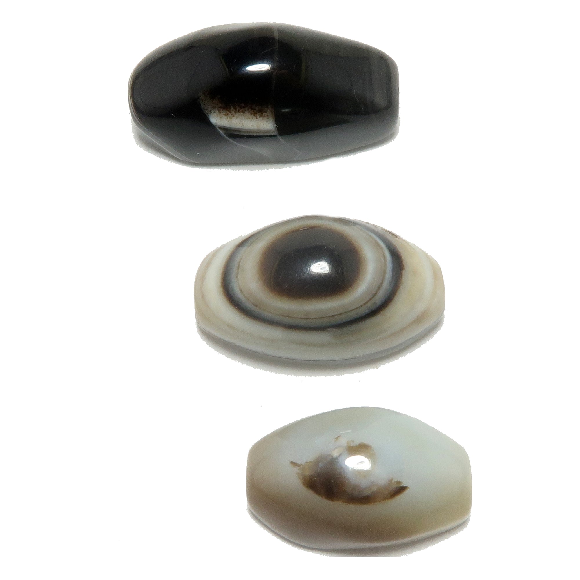 Third Eye Achat Set mit 3 gebohrten Perlen Böse Schutzsteine