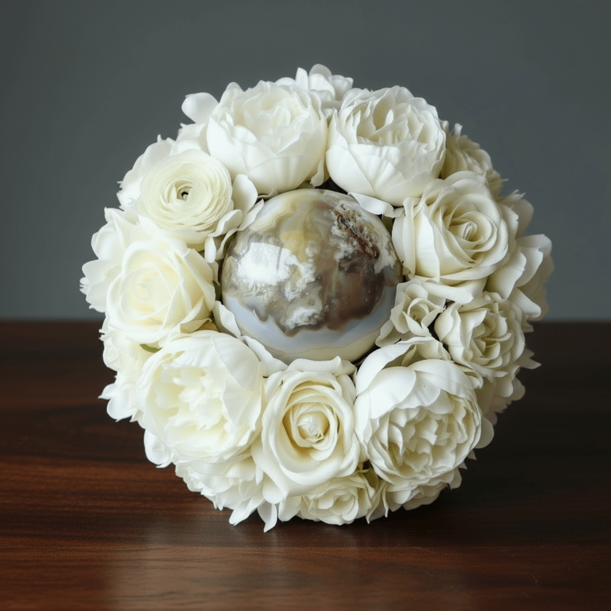 Sphère en Agate Fleurie Mes Objets Préférés Boule de Cristal Fleurie