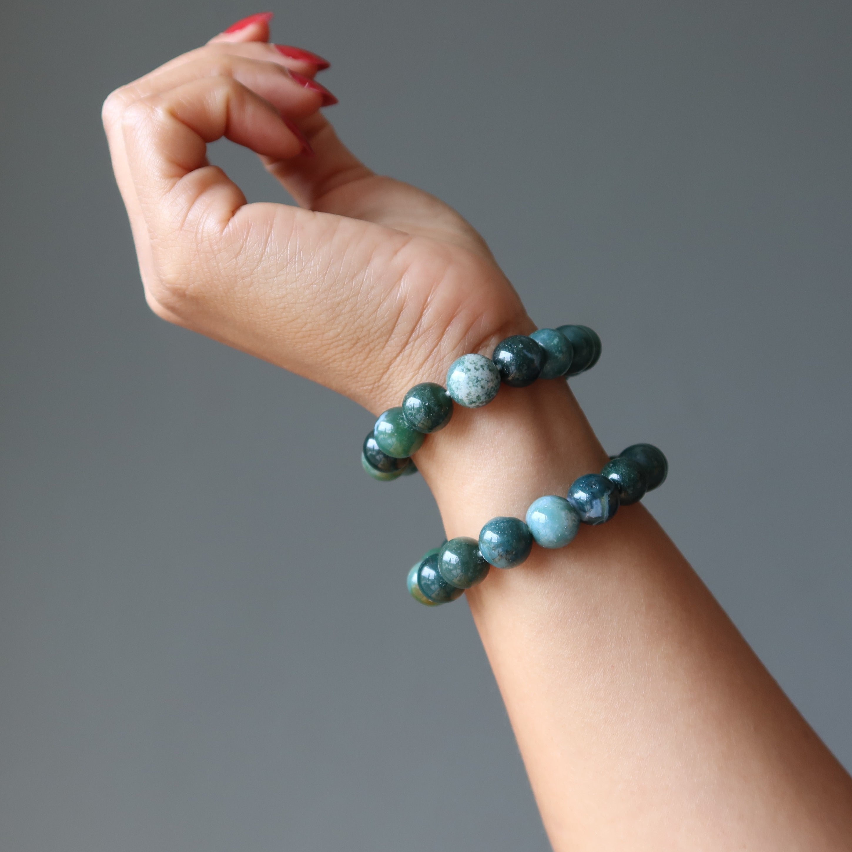 Green Agate Bracelet Natural Grounding Stone Lover of Life