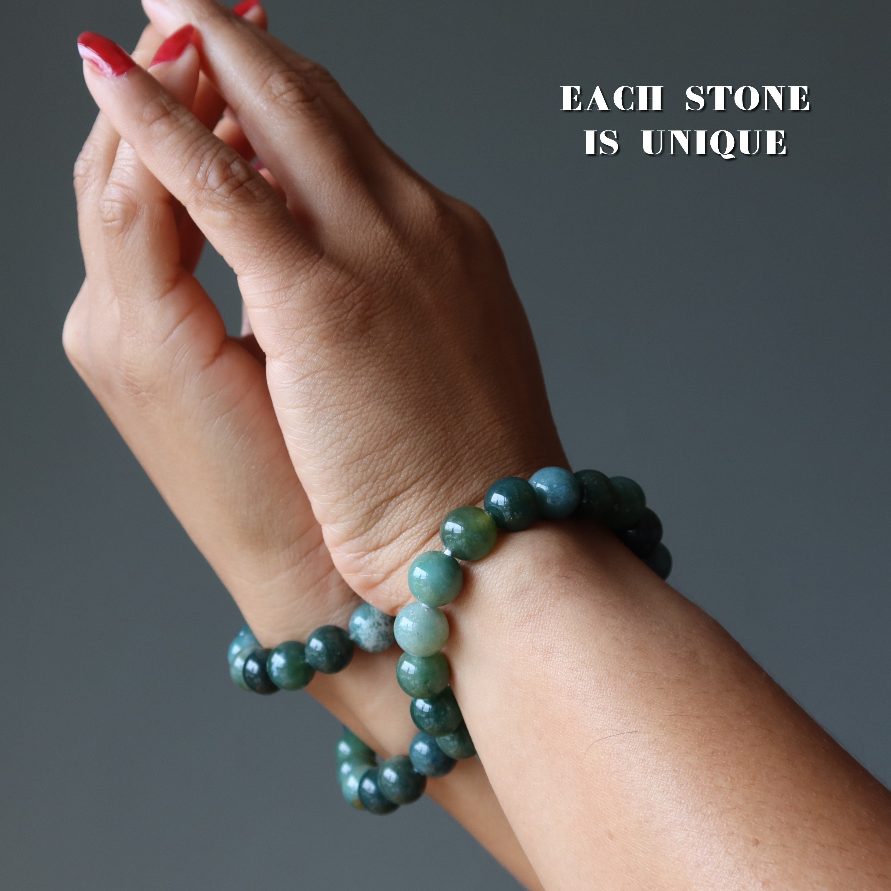 Green Agate Bracelet Natural Grounding Stone Lover of Life