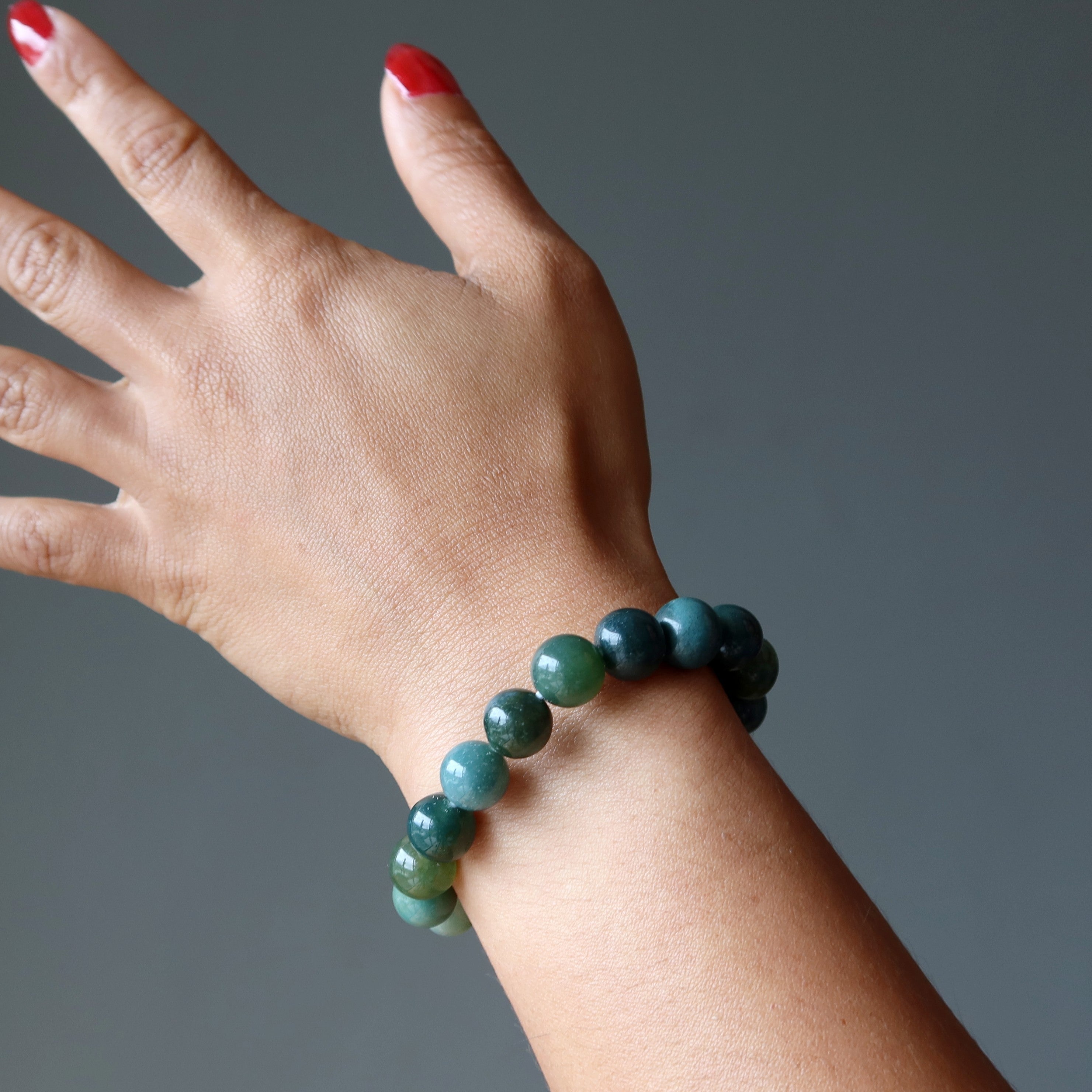 Green Agate Bracelet Natural Grounding Stone Lover of Life