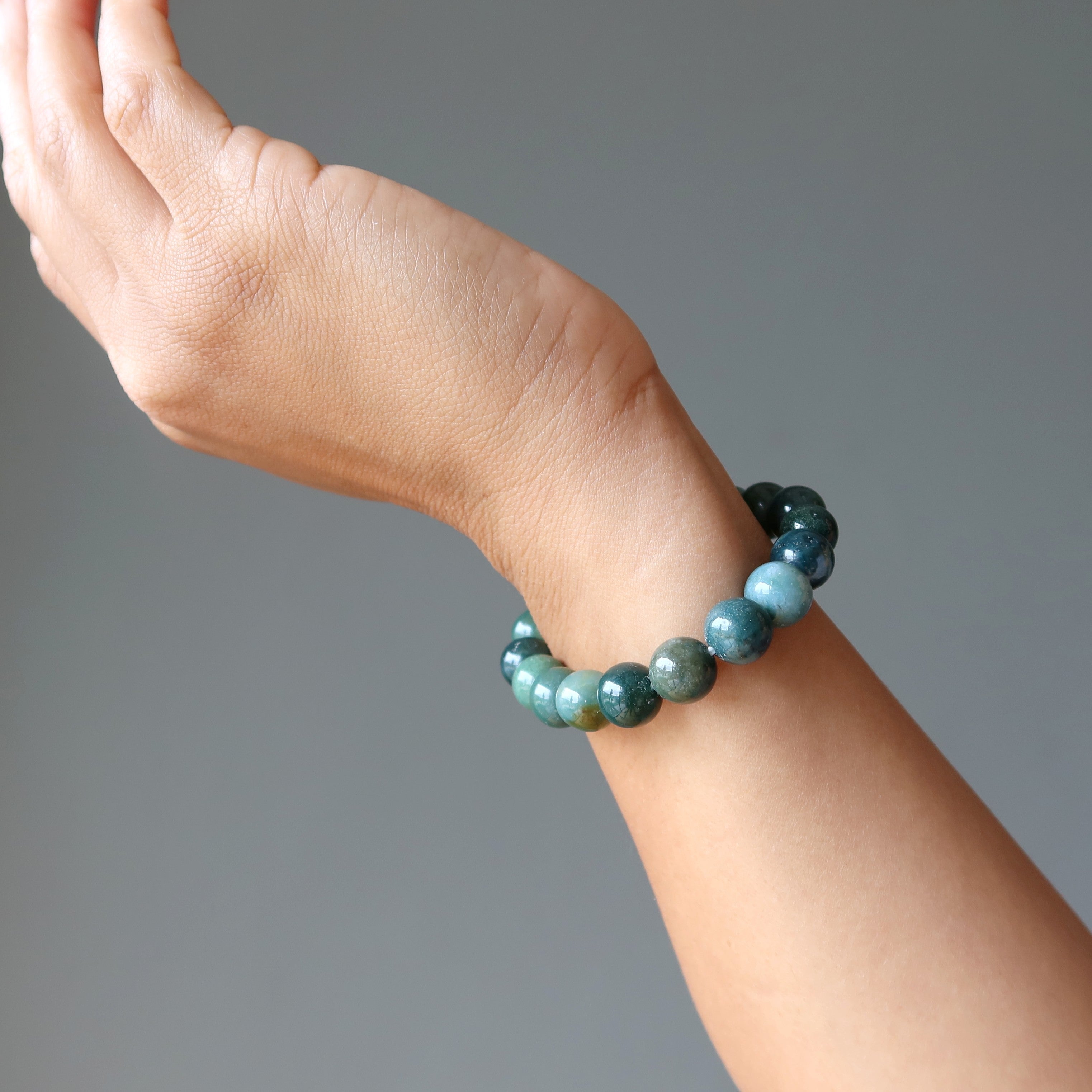 Green Agate Bracelet Natural Grounding Stone Lover of Life