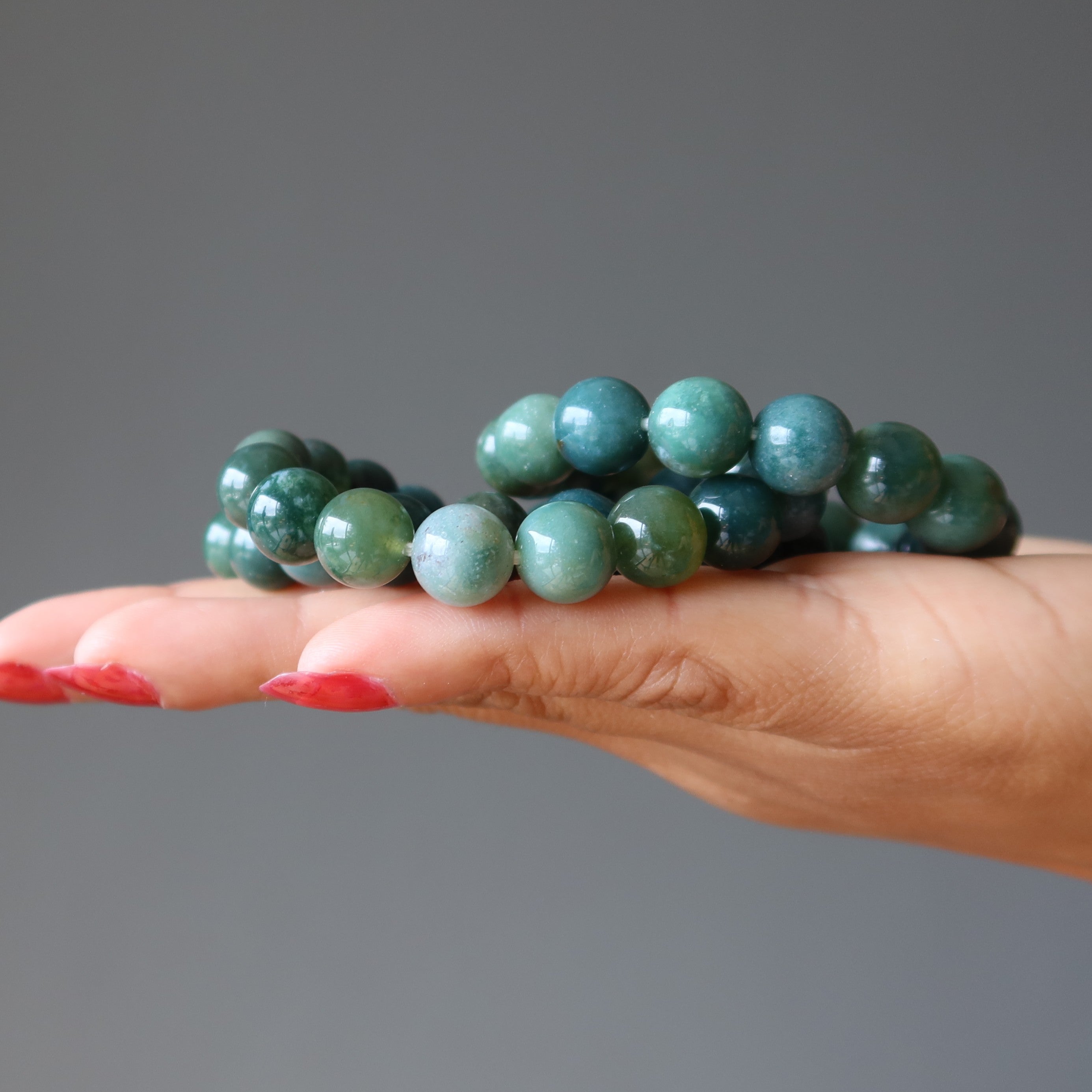 Green Agate Bracelet Natural Grounding Stone Lover of Life