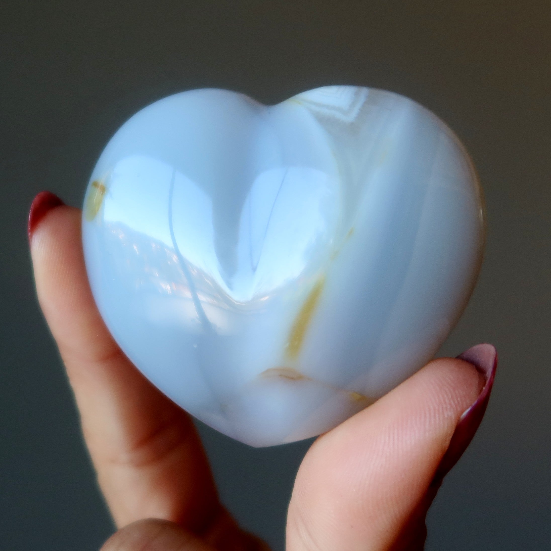 Agate bleue dentelle Cœur Calme Nettoyage Amour