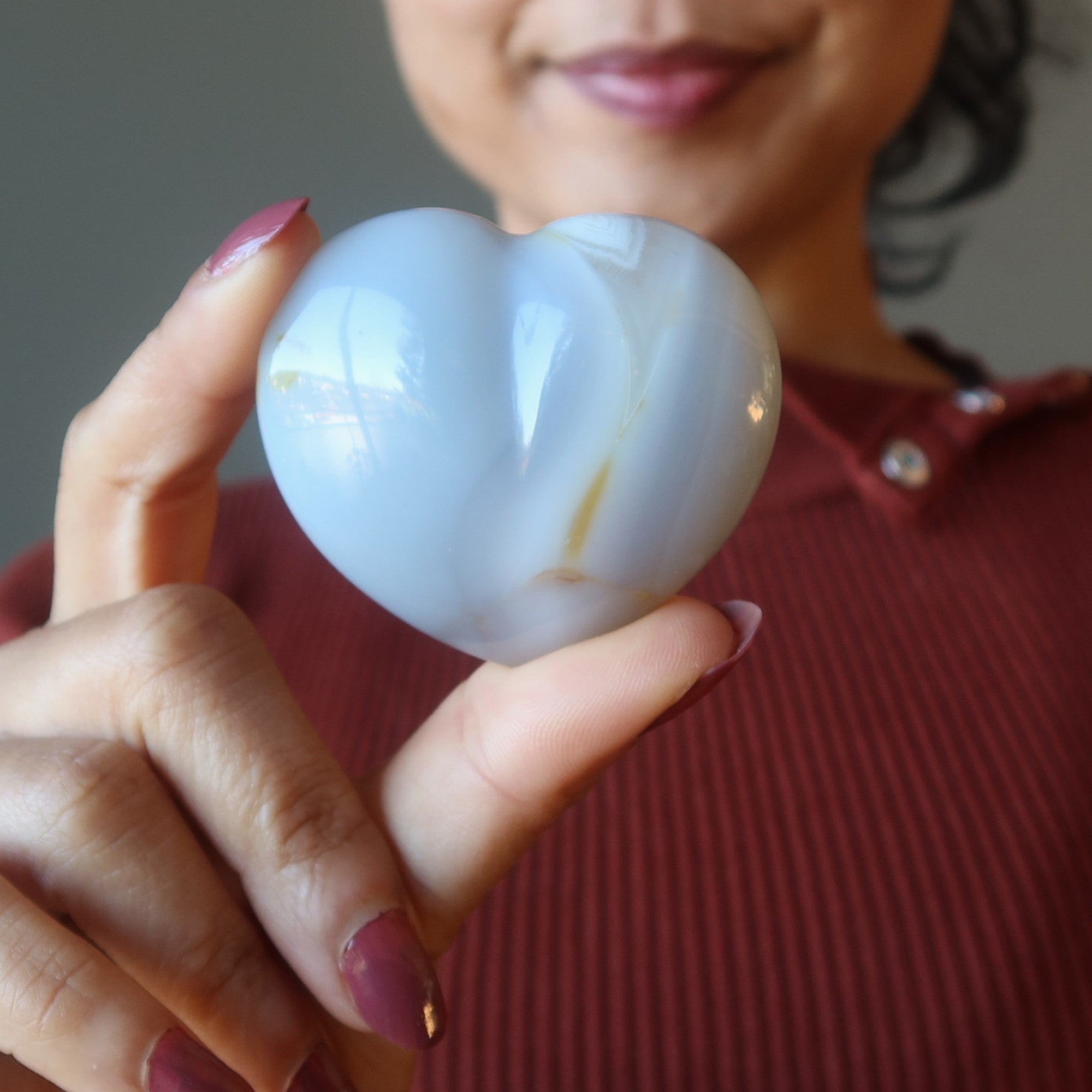 Agate bleue dentelle Cœur Calme Nettoyage Amour