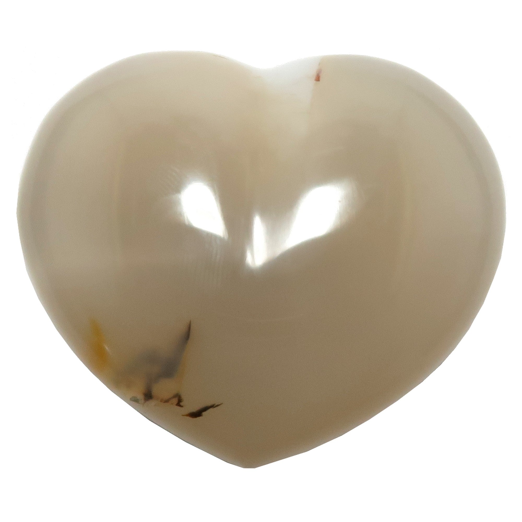 Agate Heart White Love is Glossy Gemstone