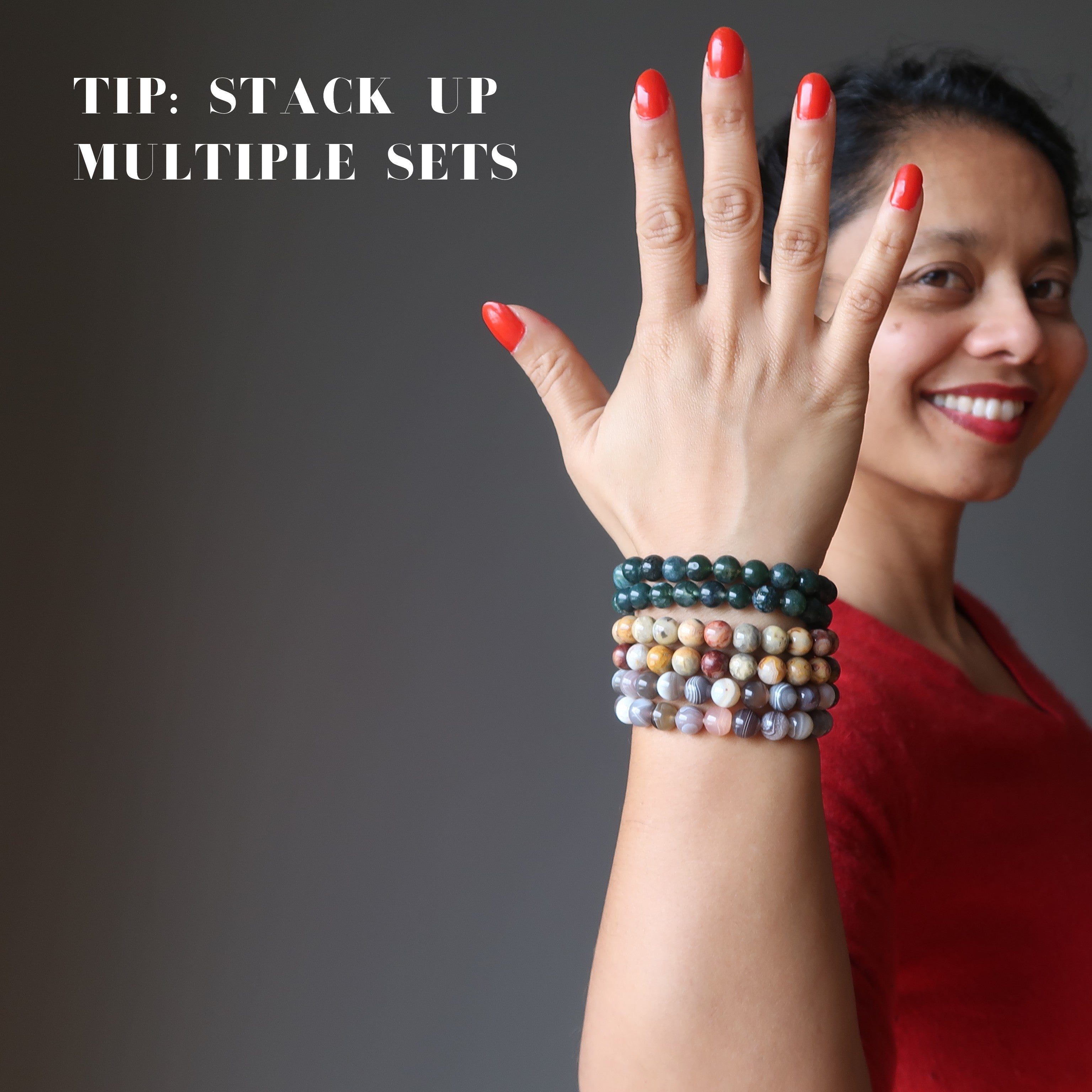 Agate Bracelet Set: Botswana, Crazy Lace & Moss Stone Trio