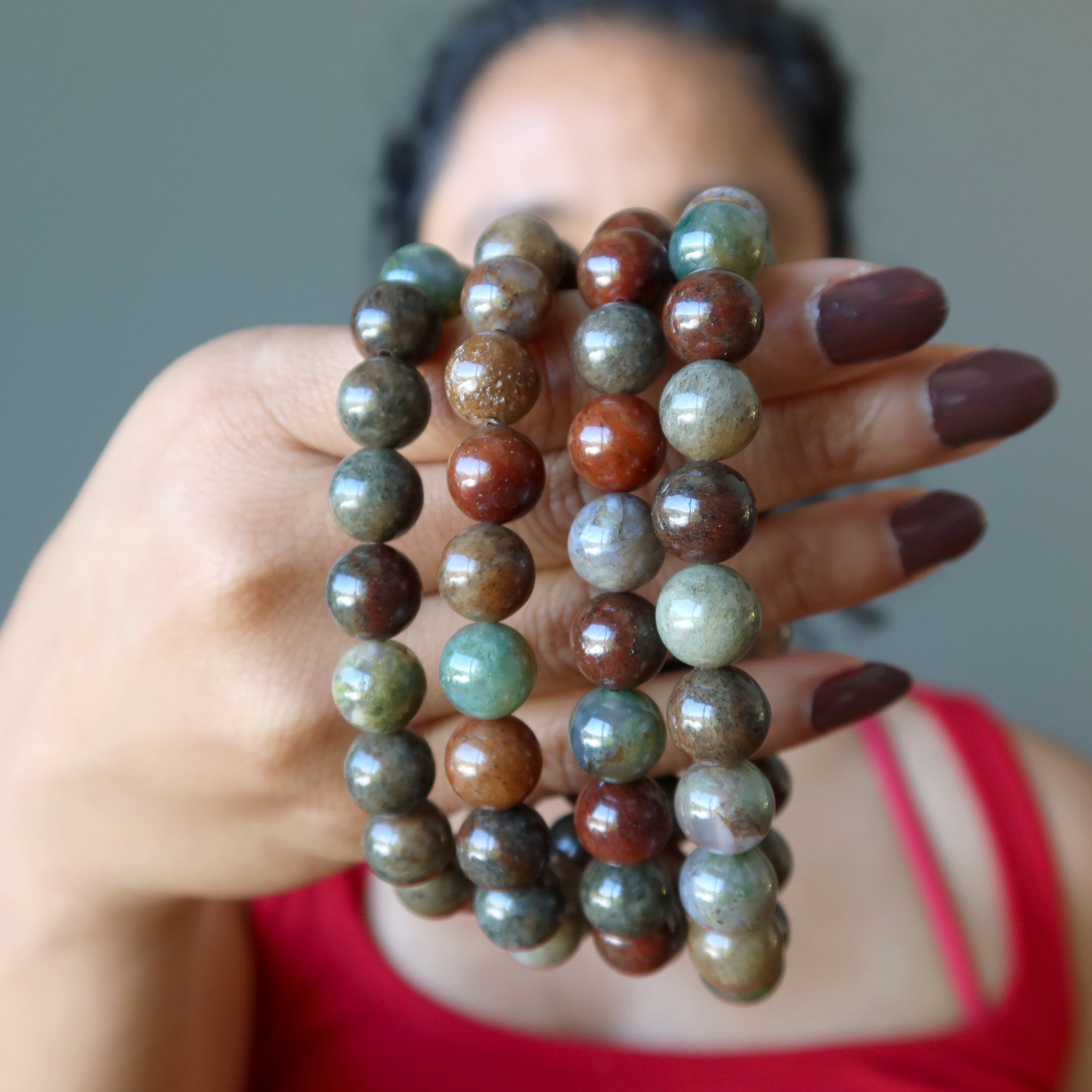 Bracelet en Agate Mousse Multicolore - Cristal d'Ancrage