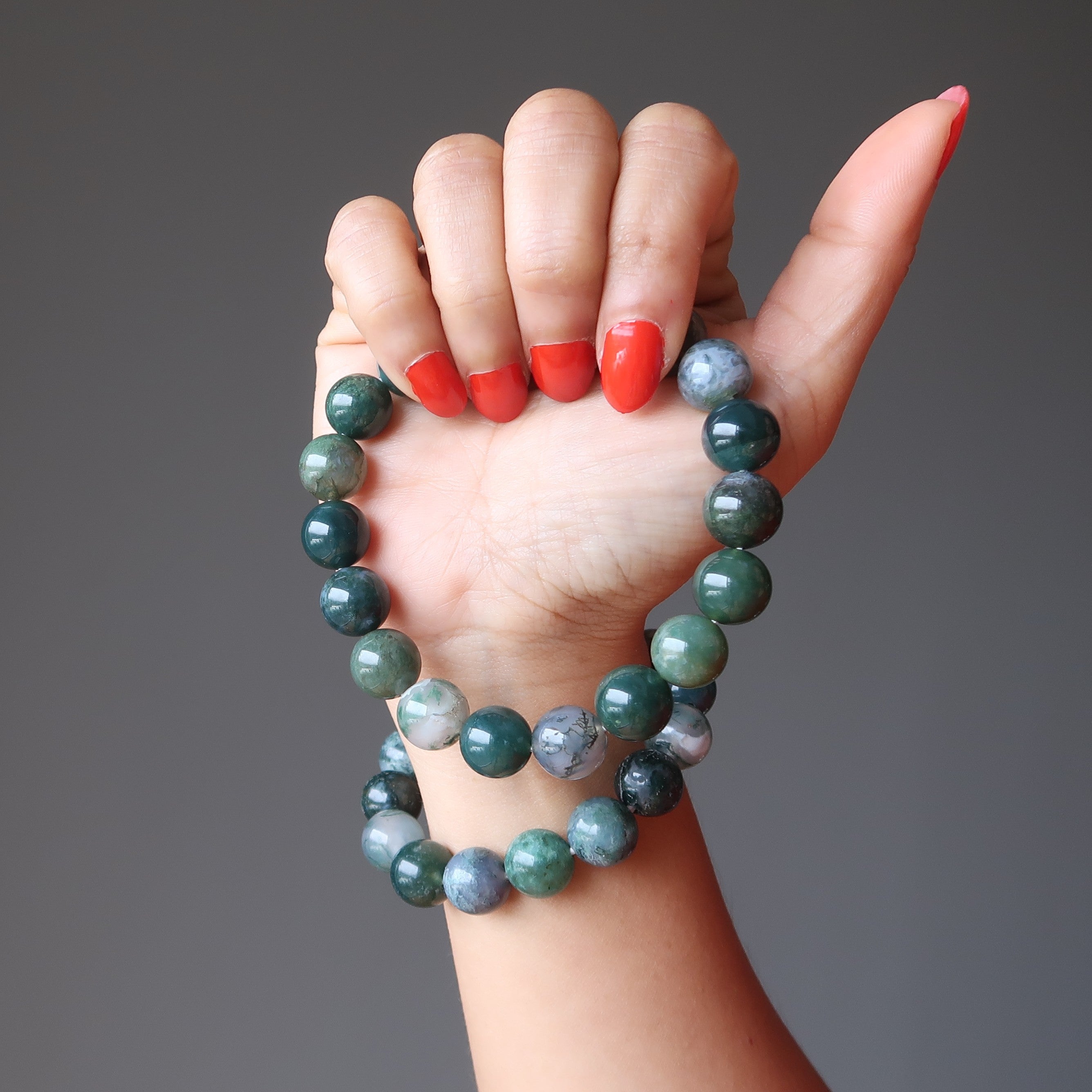 Moosachat-Armband „Alive and Thrive“ Kristall