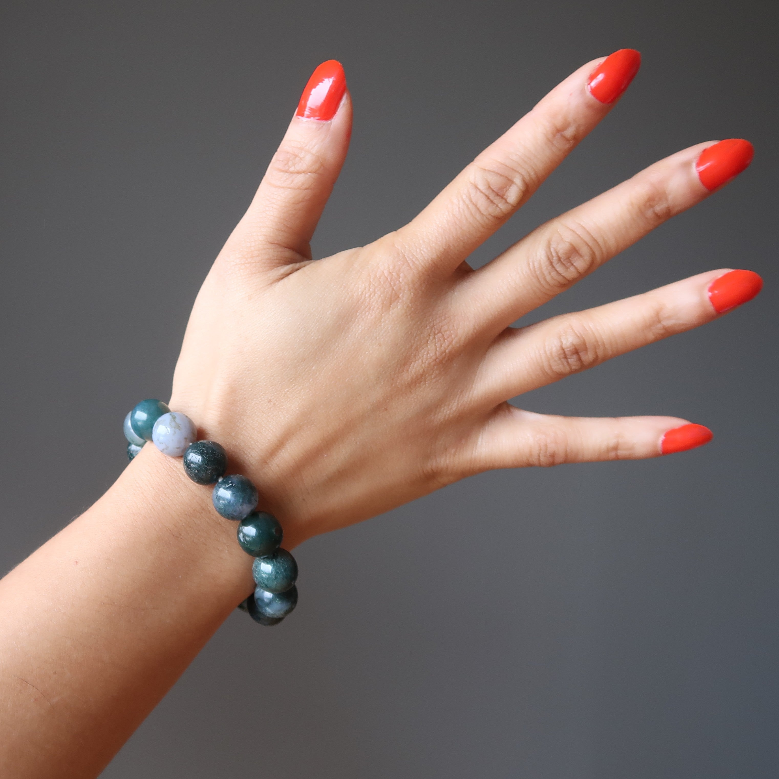 Moosachat-Armband „Alive and Thrive“ Kristall