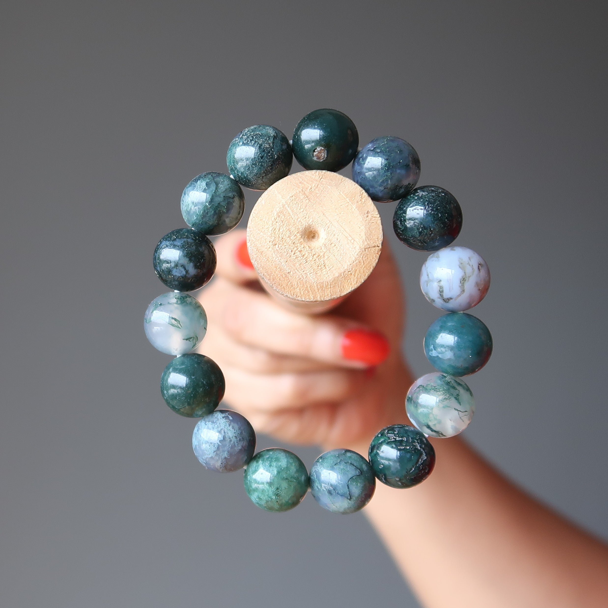Moosachat-Armband „Alive and Thrive“ Kristall