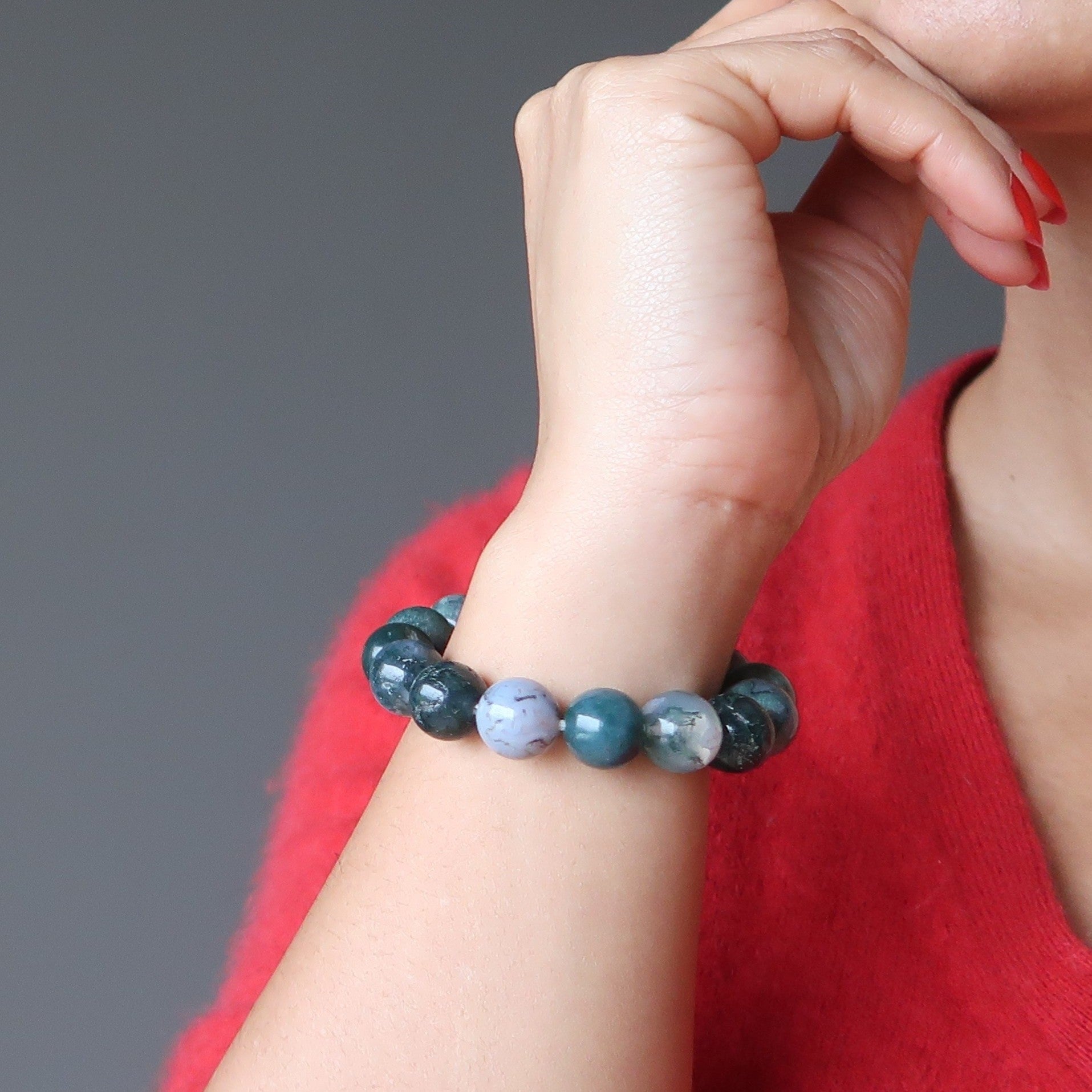 Moosachat-Armband „Alive and Thrive“ Kristall