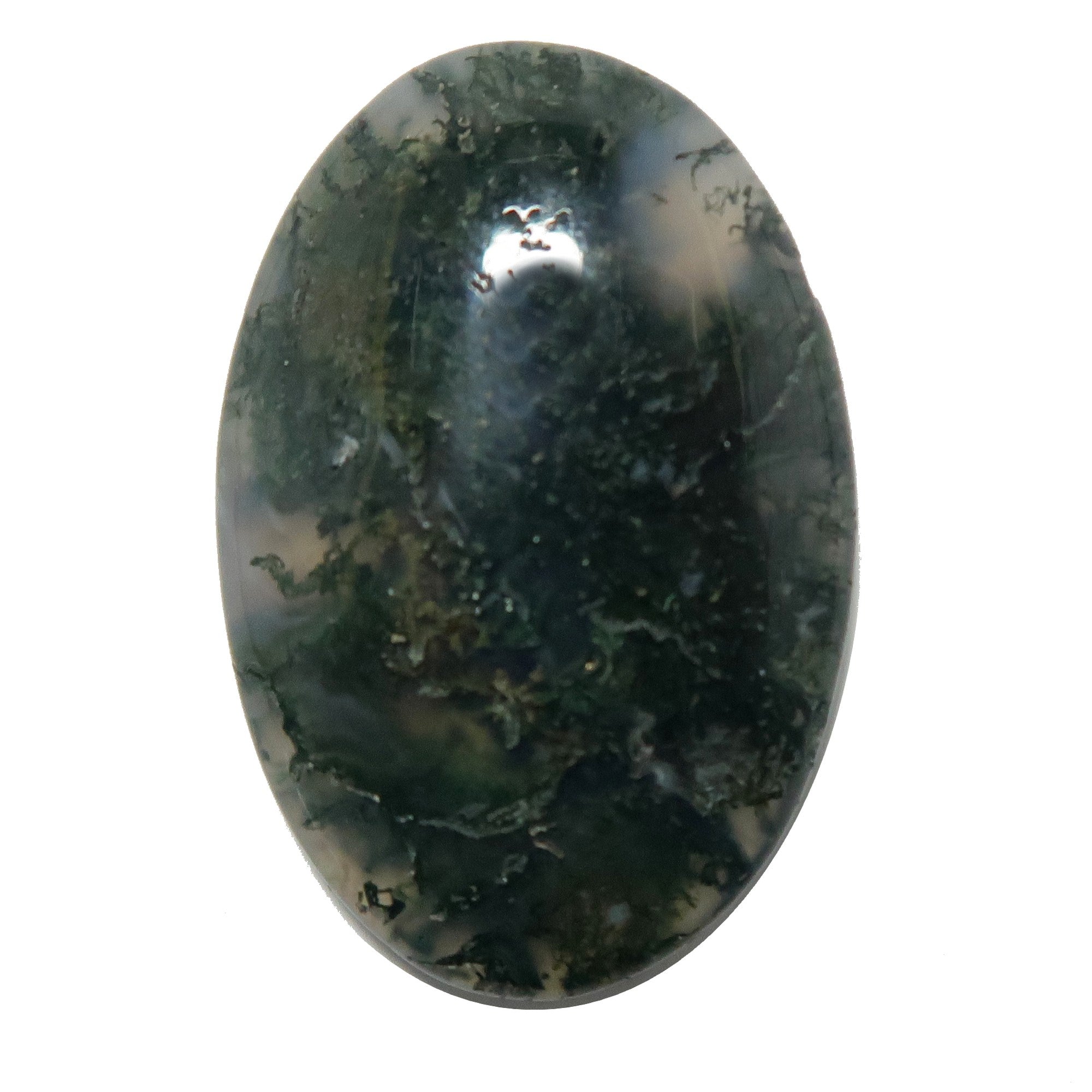 Moss Agate Grid Crystal Layout Wellness Stone