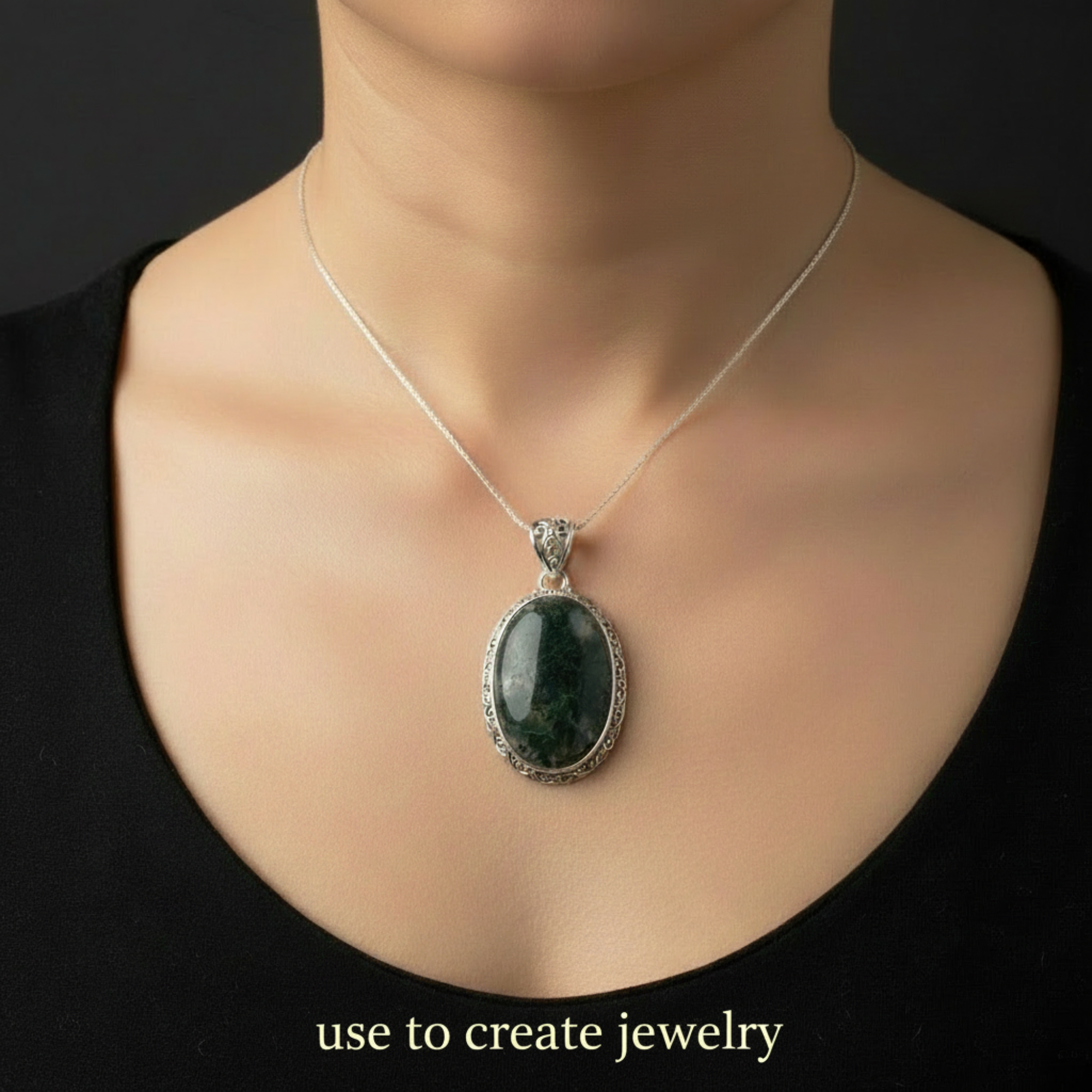 Moss Agate Grid Crystal Layout Wellness Stone