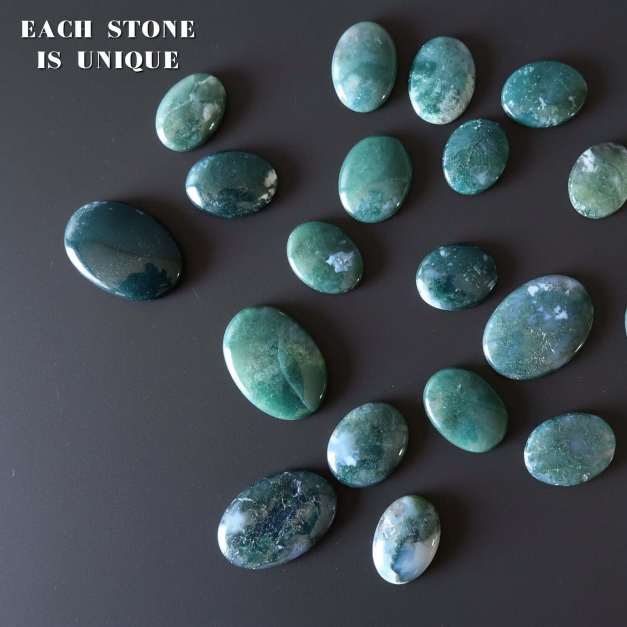 Moss Agate Grid Crystal Oval Wounded Warrior