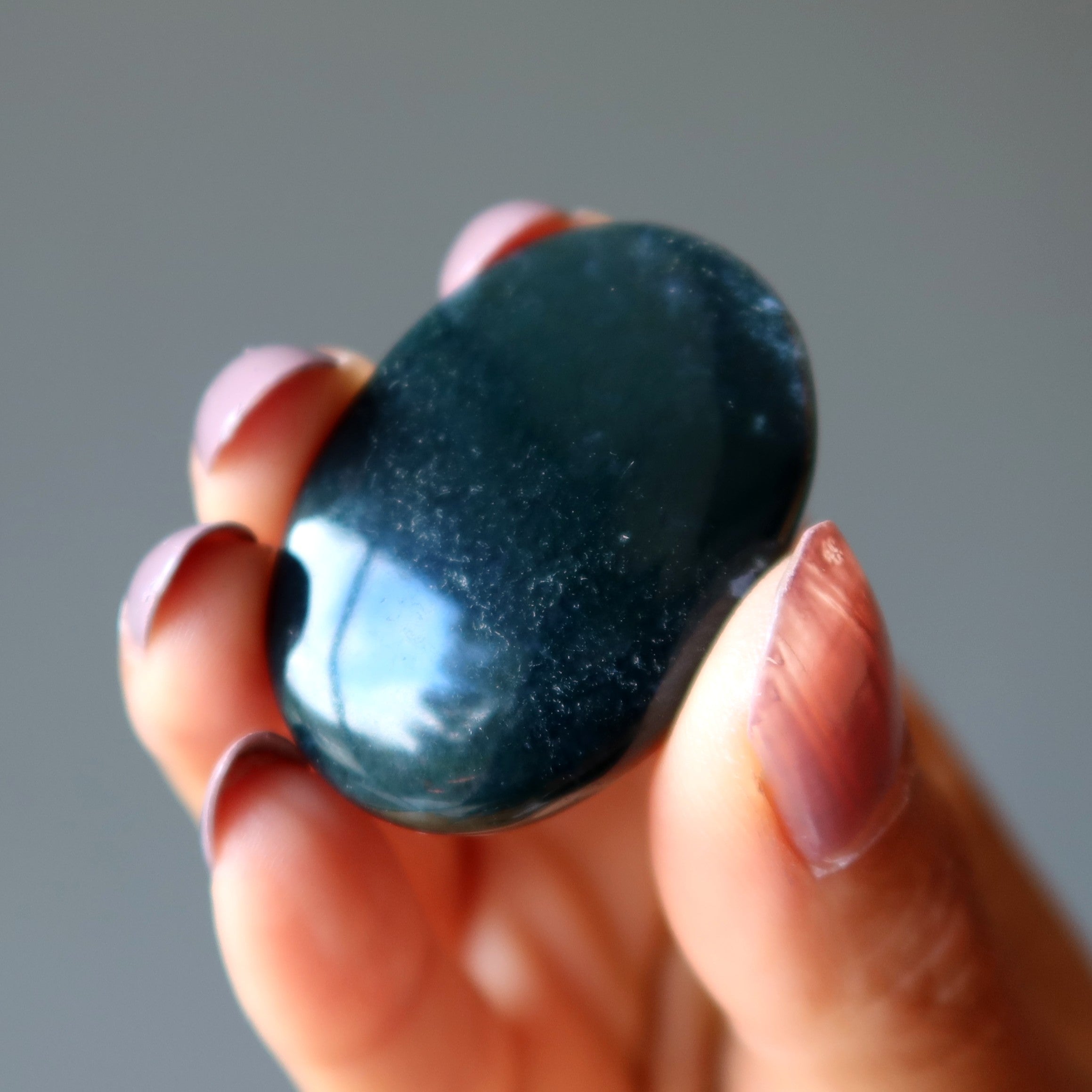 Moss Agate Grid Crystal Layout Wellness Stone