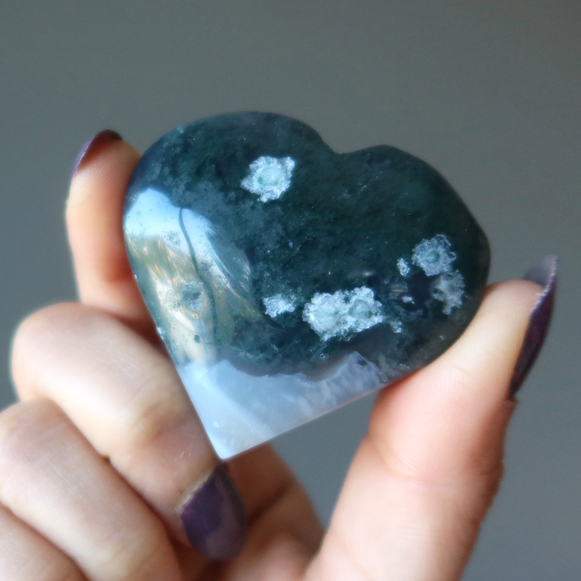 Moosachat Herz Grün Gefleckte Liebe Terrarium
