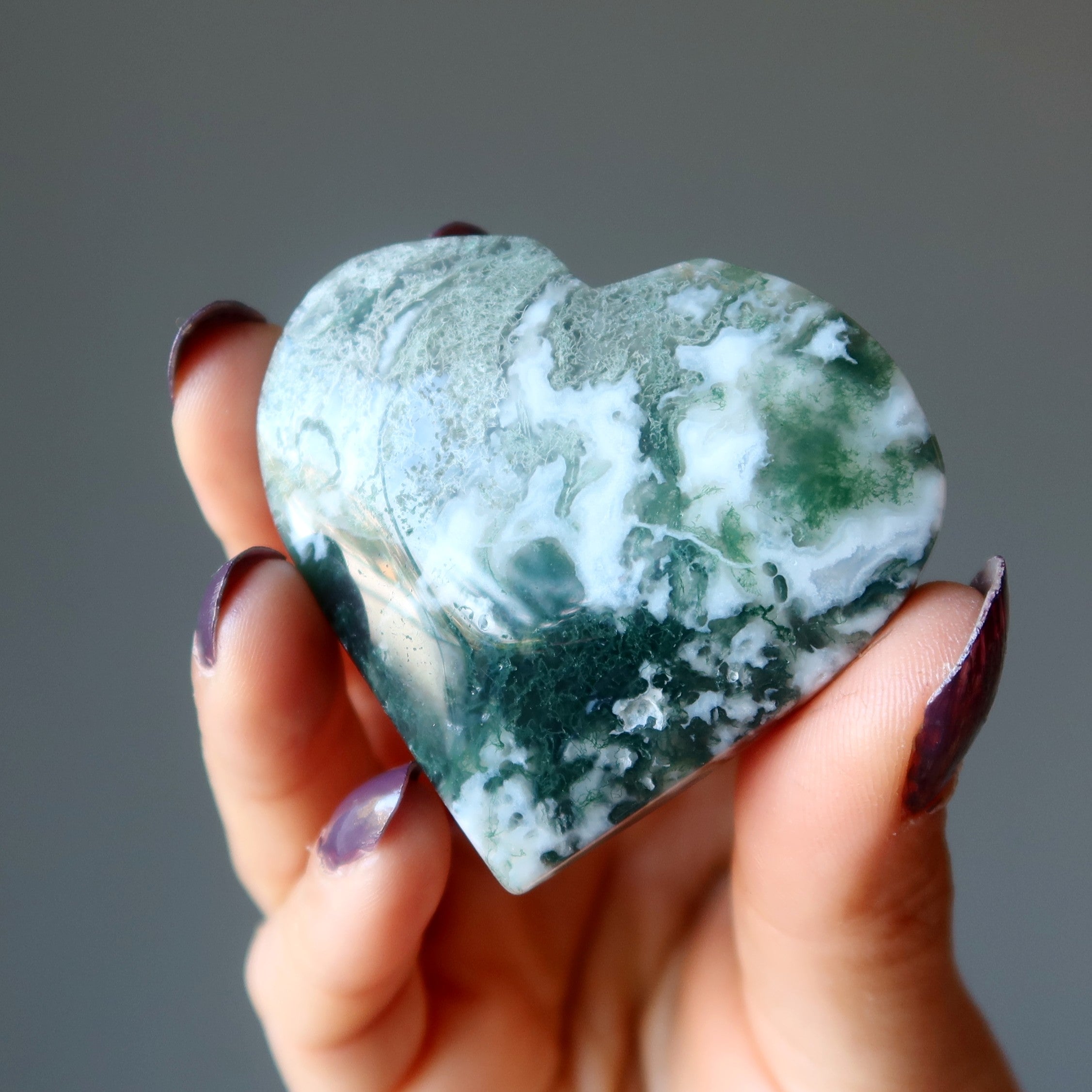 Moosachat Herz Grün Gefleckte Liebe Terrarium