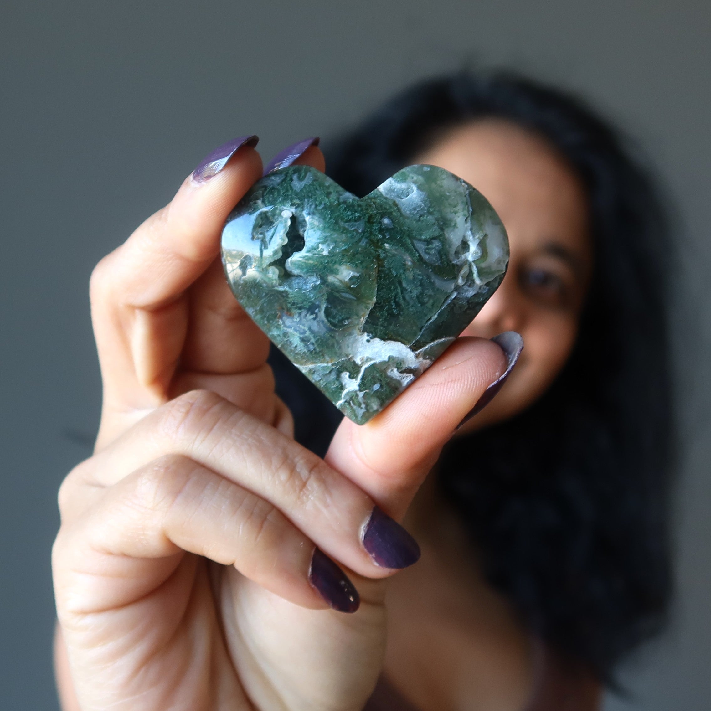 Moosachat Herz Grün Gefleckte Liebe Terrarium