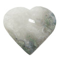 Moss Agate Heart White Snowy Forest Love Crystal