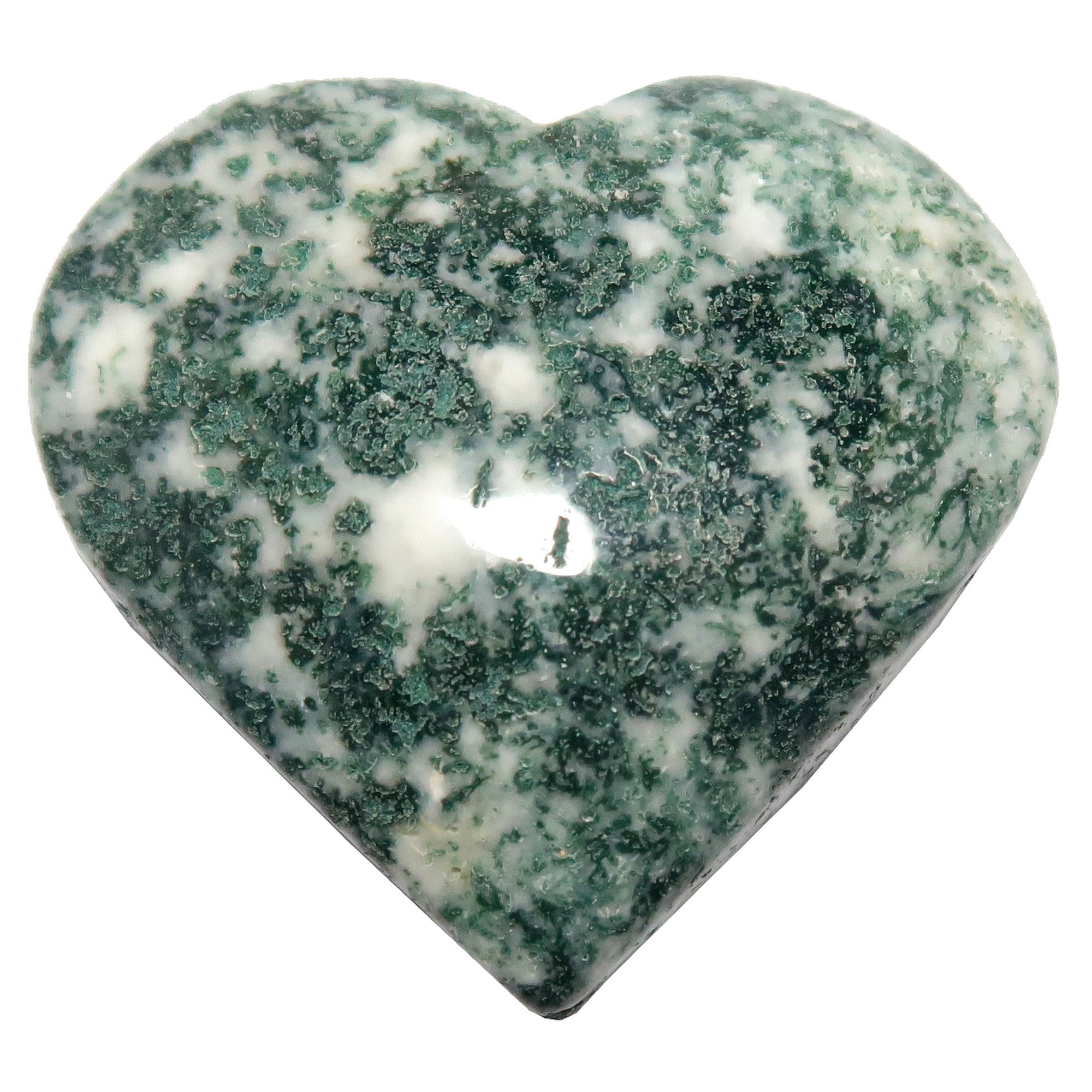 Cœur d'agate dendritique, relations florissantes, gemme verte de l'amour