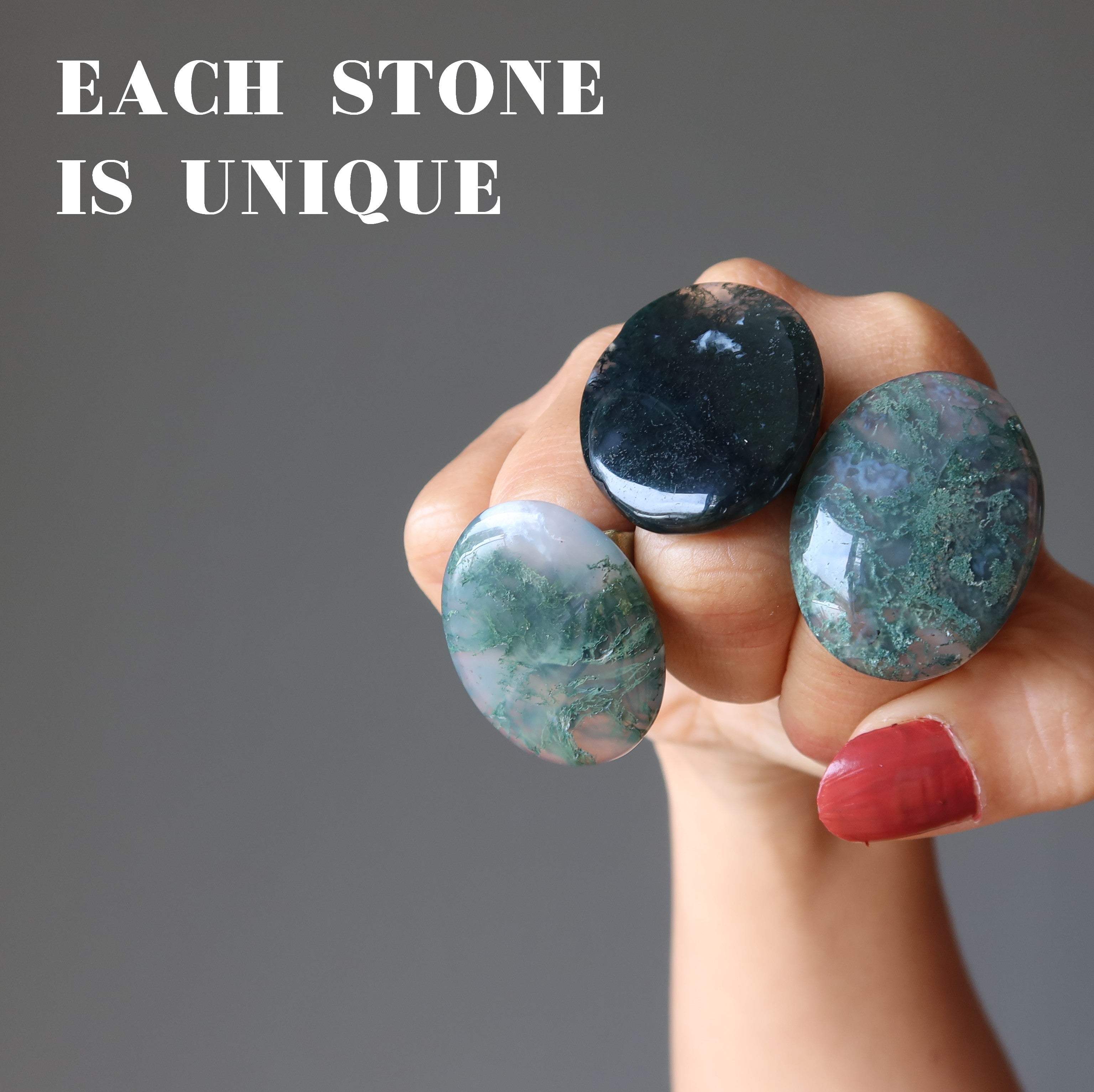 Moss Agate Ring Green Forest Finger Bronze Adjustable