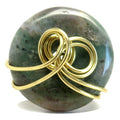 Moss Agate Ring Earth Energy Donut Gold Size 6.25