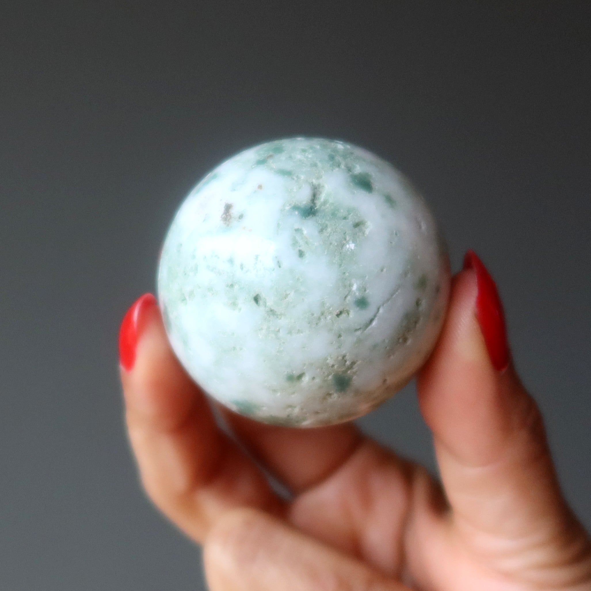 Tree Agate Sphere Touch of Moss Nature Grounding Crystal Ball