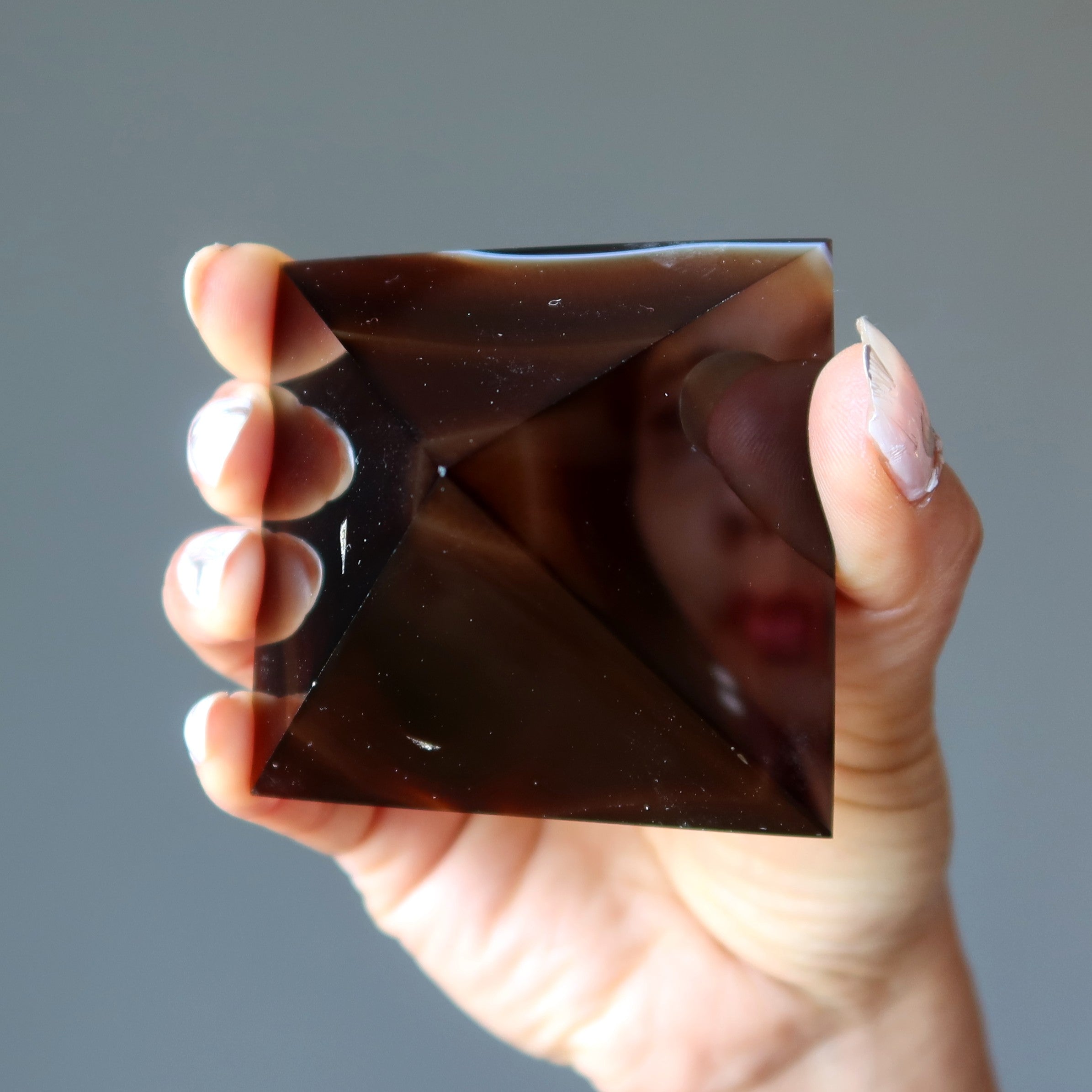 Brown Coffee Agate Pyramid of Manifestation