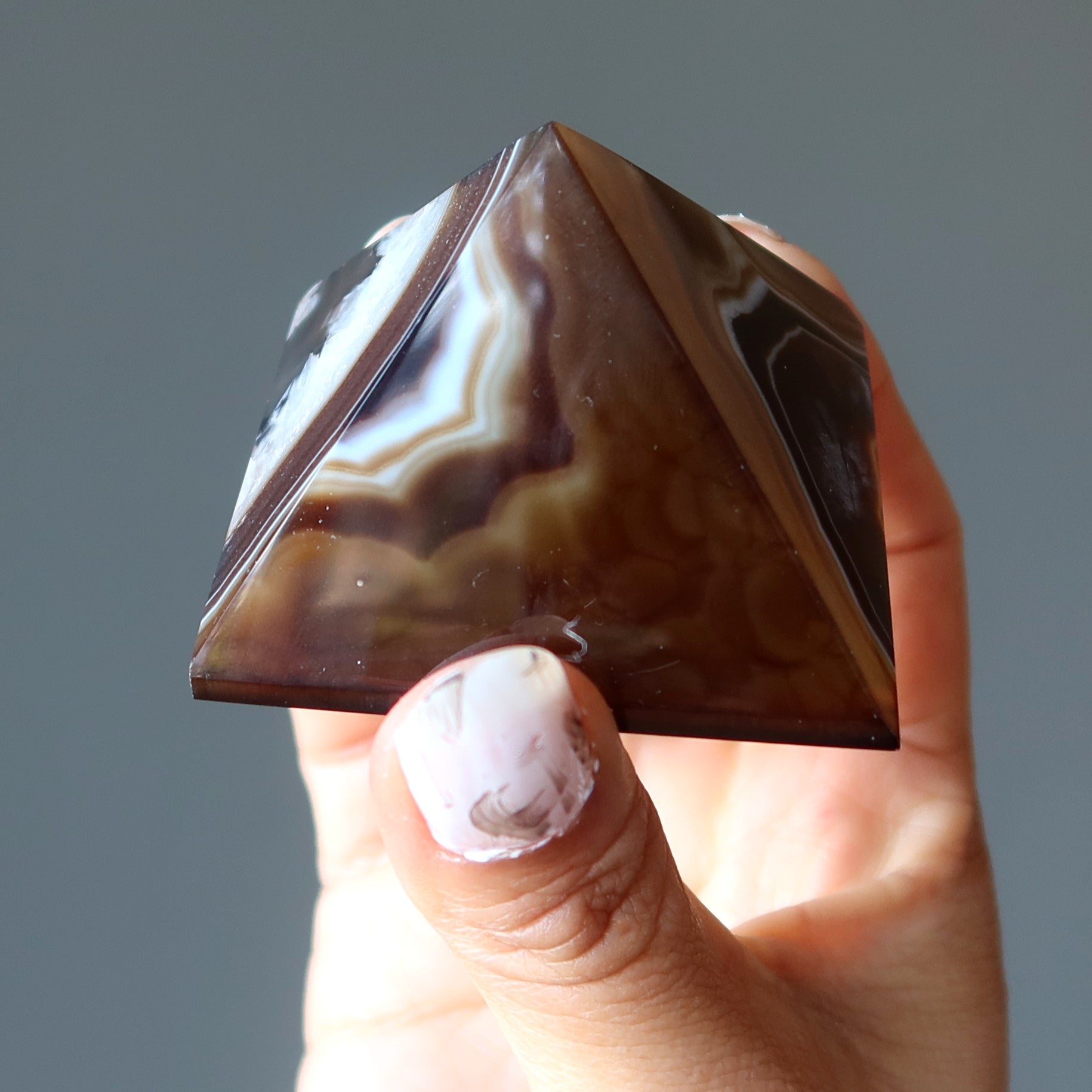 Brown Coffee Agate Pyramid of Manifestation