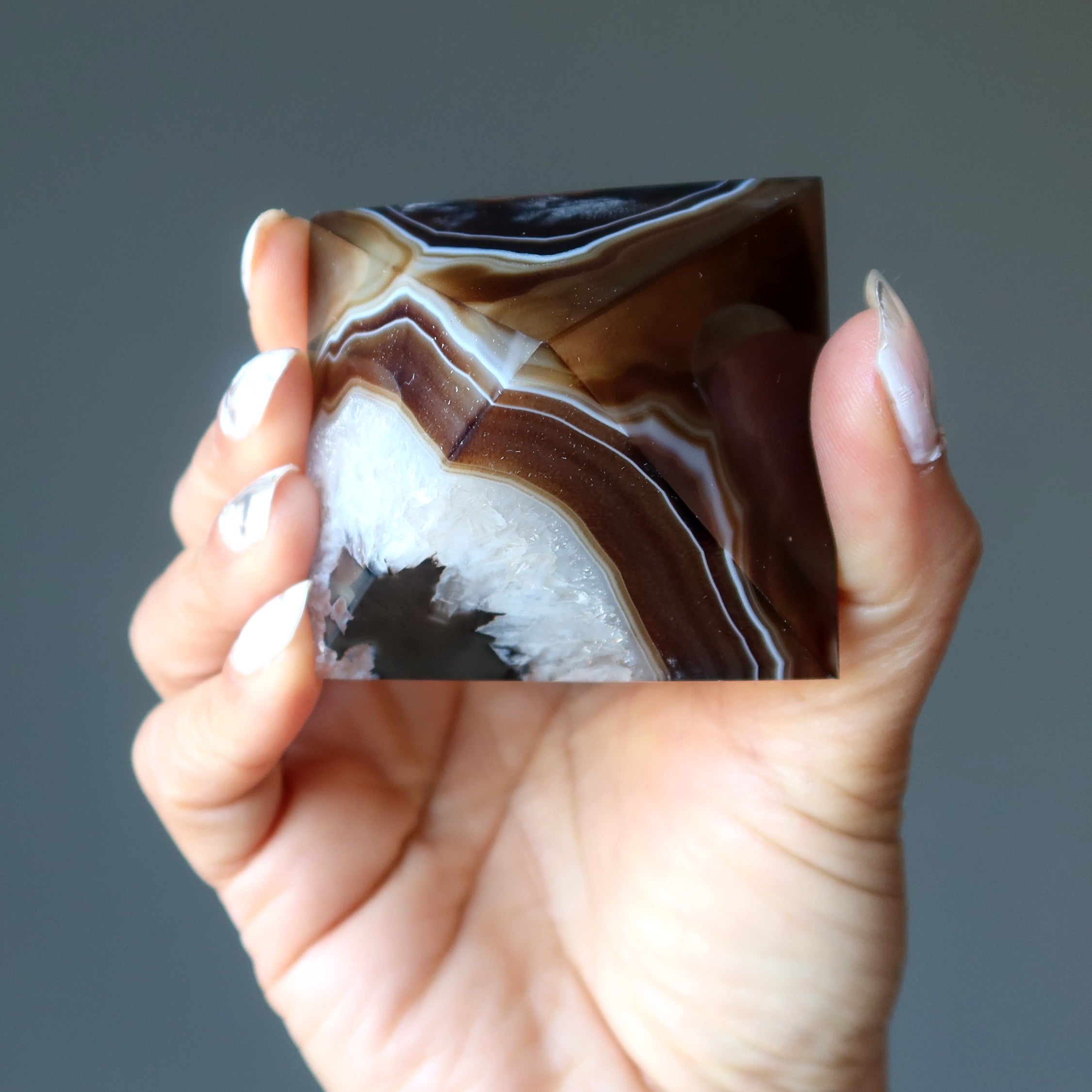 Brown Coffee Agate Pyramid of Manifestation