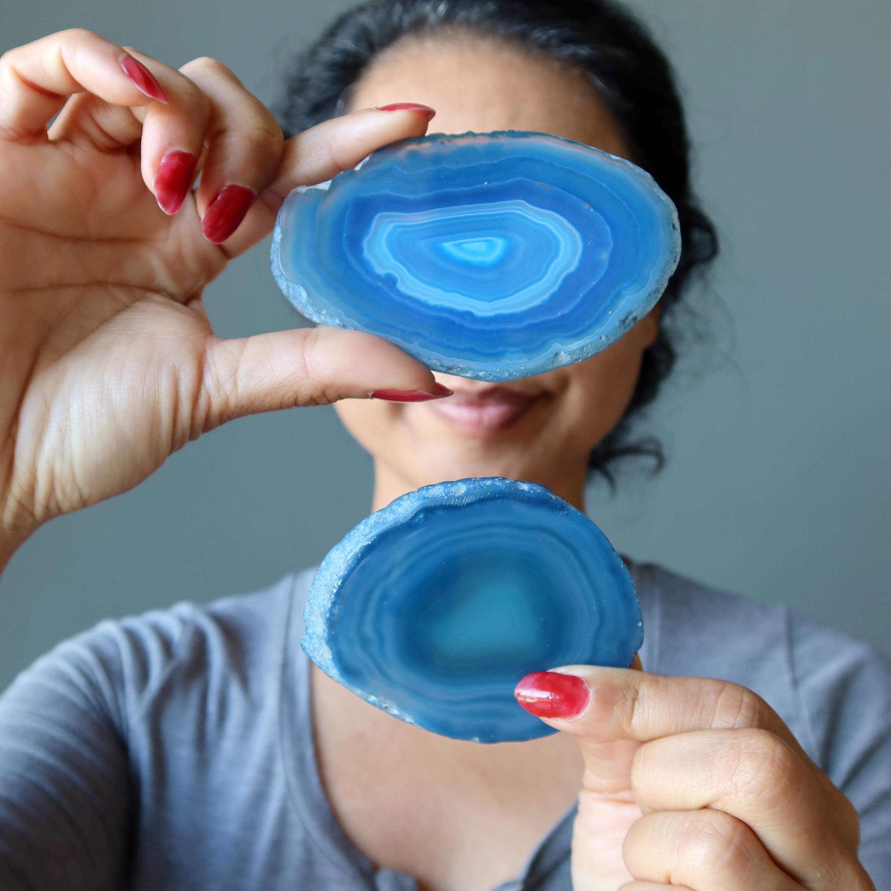 Plaque de pierre de cristal bleue Agate Chargeur Sagesse