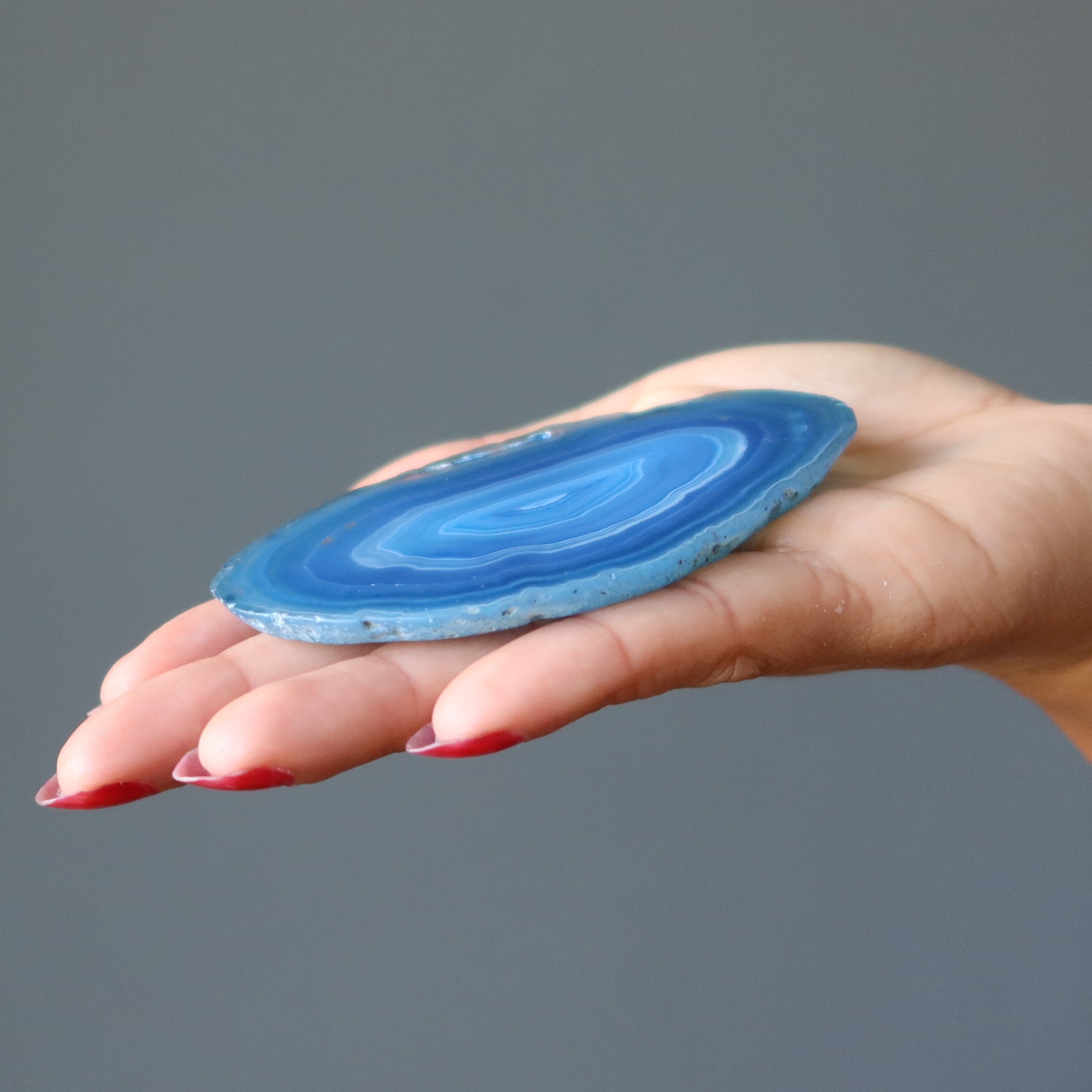 Plaque de pierre de cristal bleue Agate Chargeur Sagesse