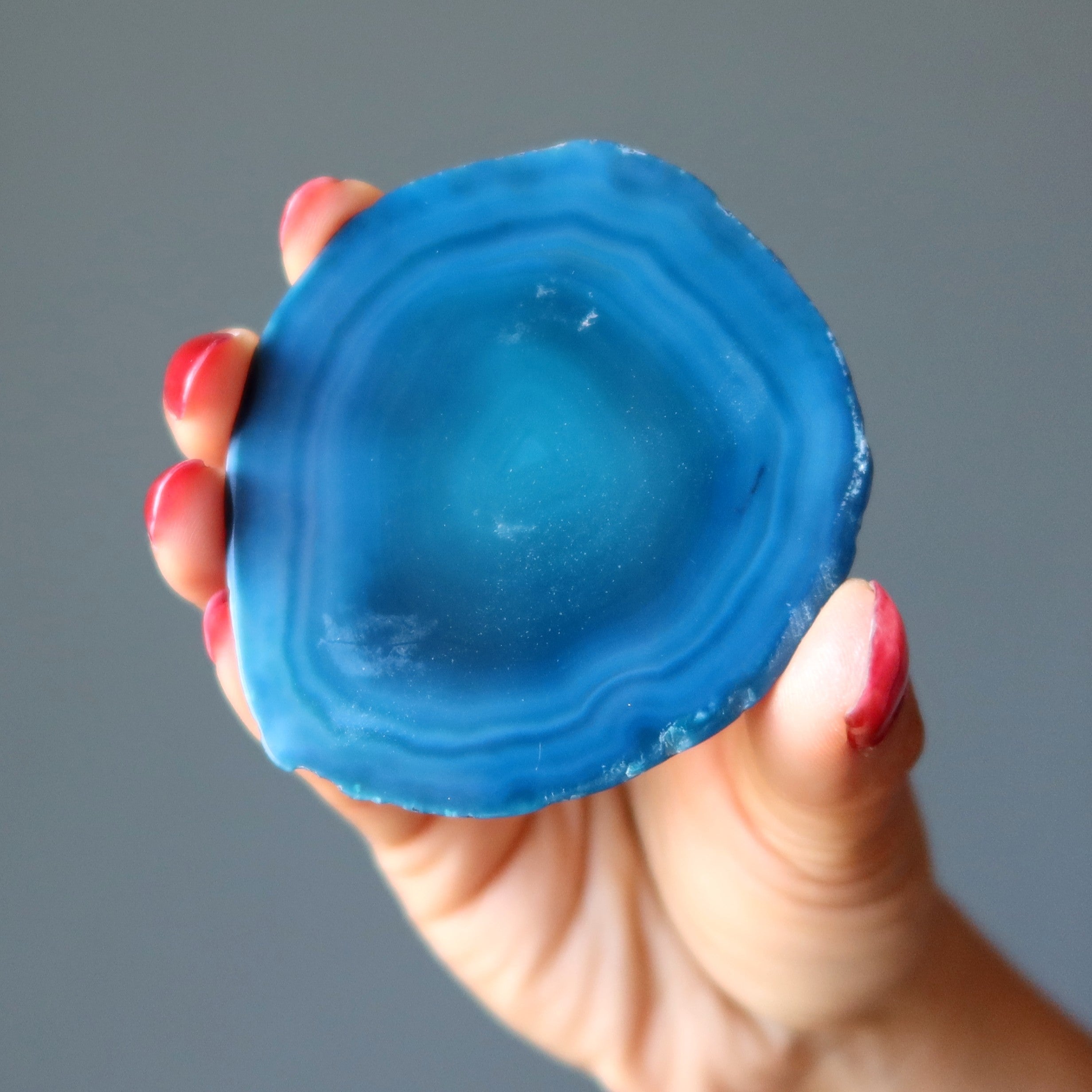 Plaque de pierre de cristal bleue Agate Chargeur Sagesse