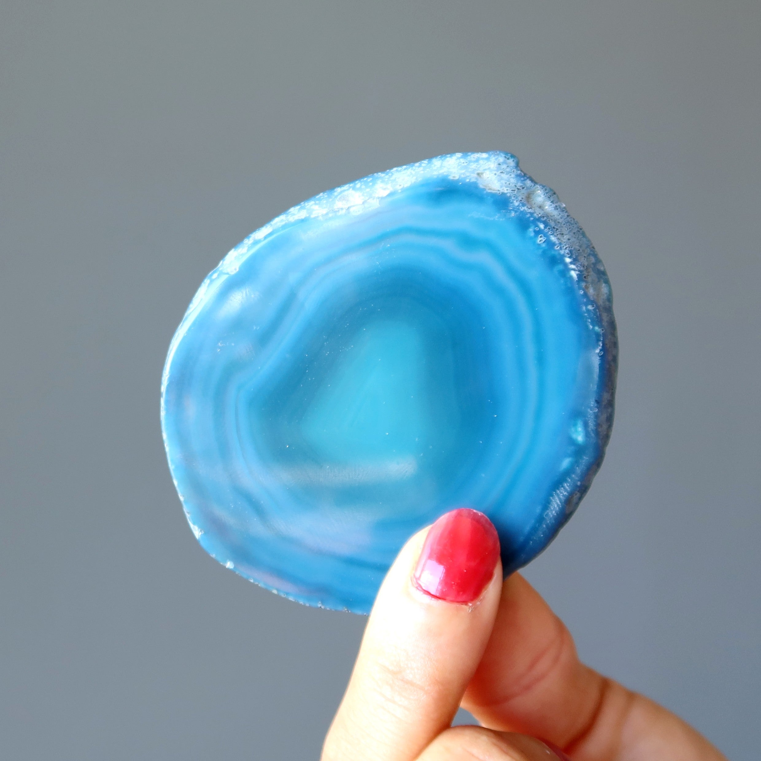 Plaque de pierre de cristal bleue Agate Chargeur Sagesse