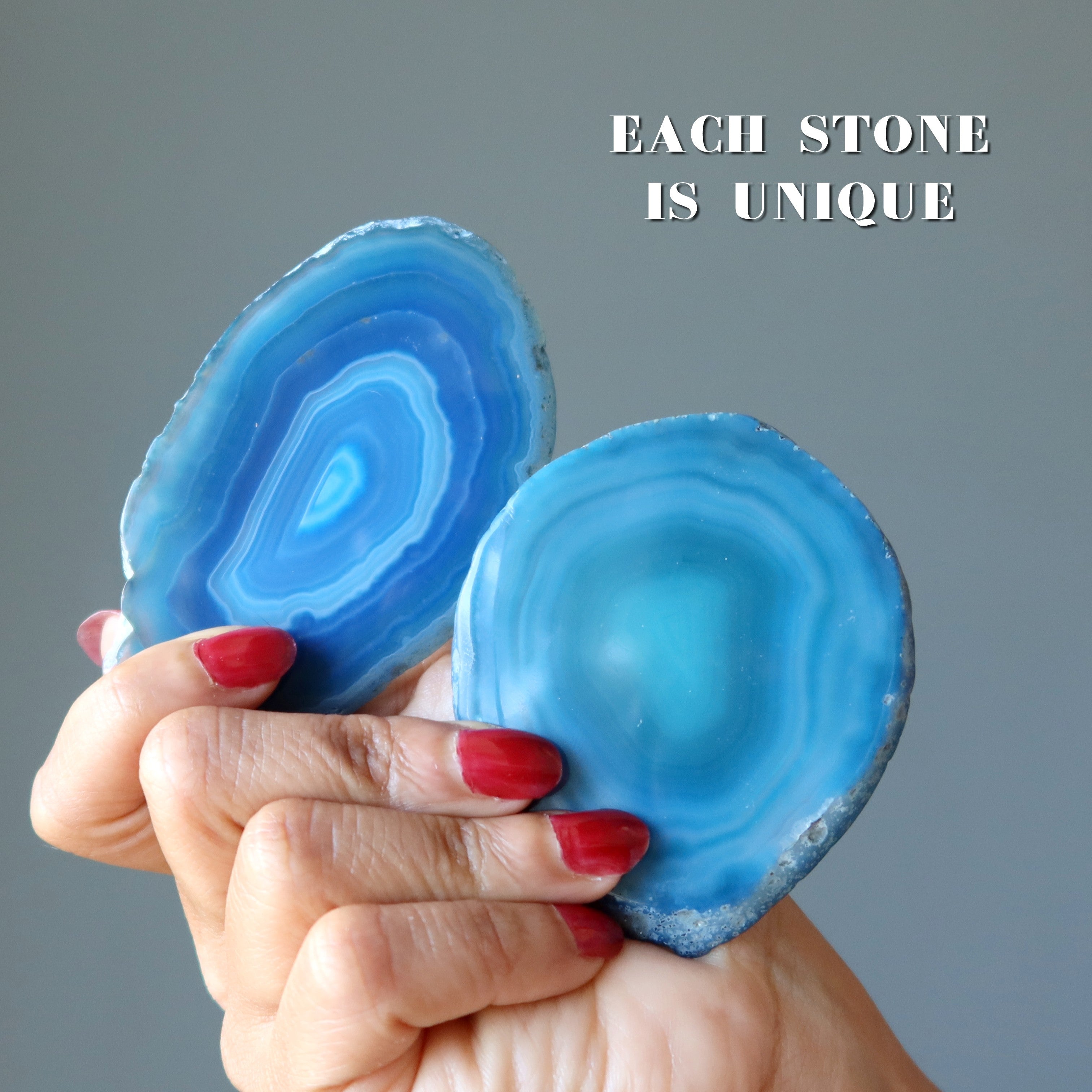Plaque de pierre de cristal bleue Agate Chargeur Sagesse